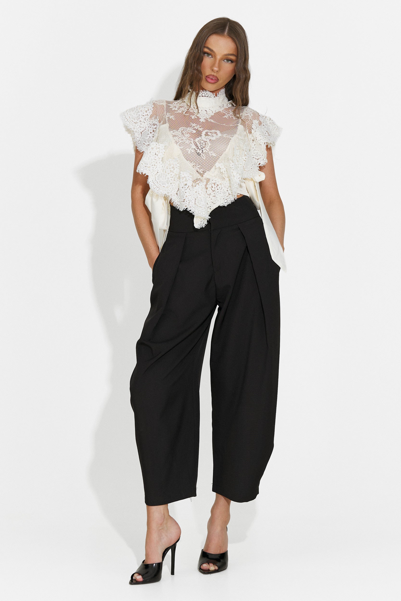 Pantaloni dama eleganti negri Kemily Bogas