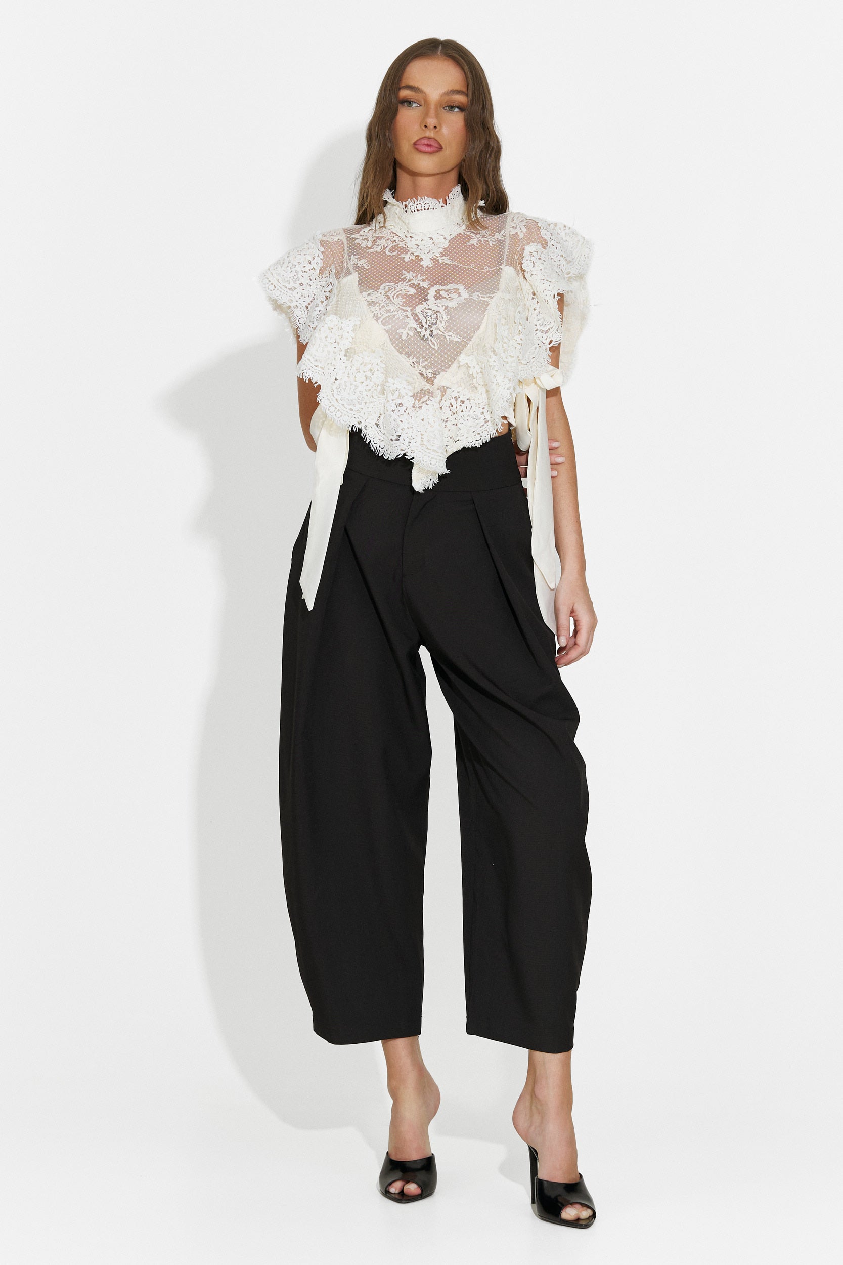 Pantaloni dama eleganti negri Kemily Bogas