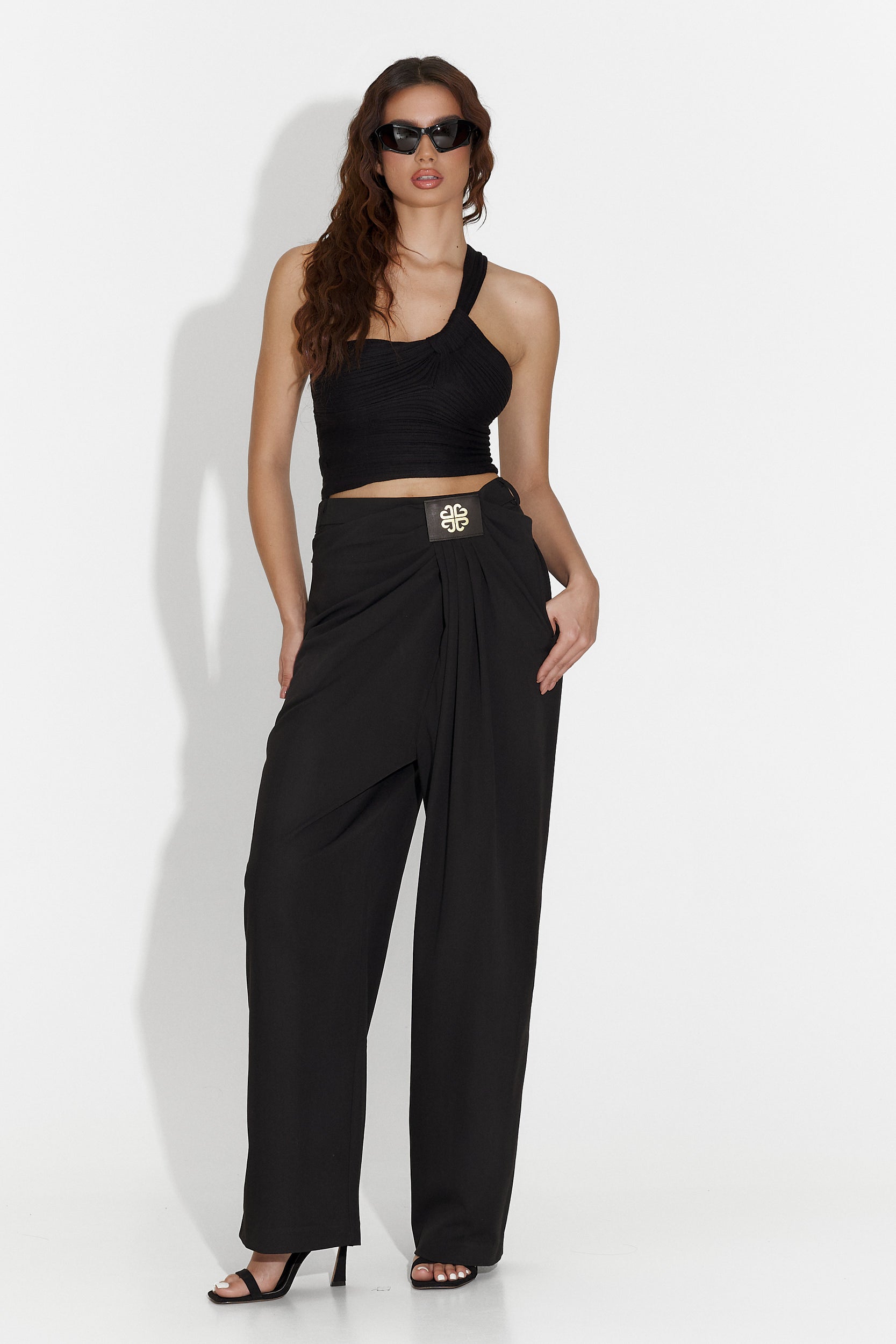 Pantaloni dama eleganti negri Kily Bogas