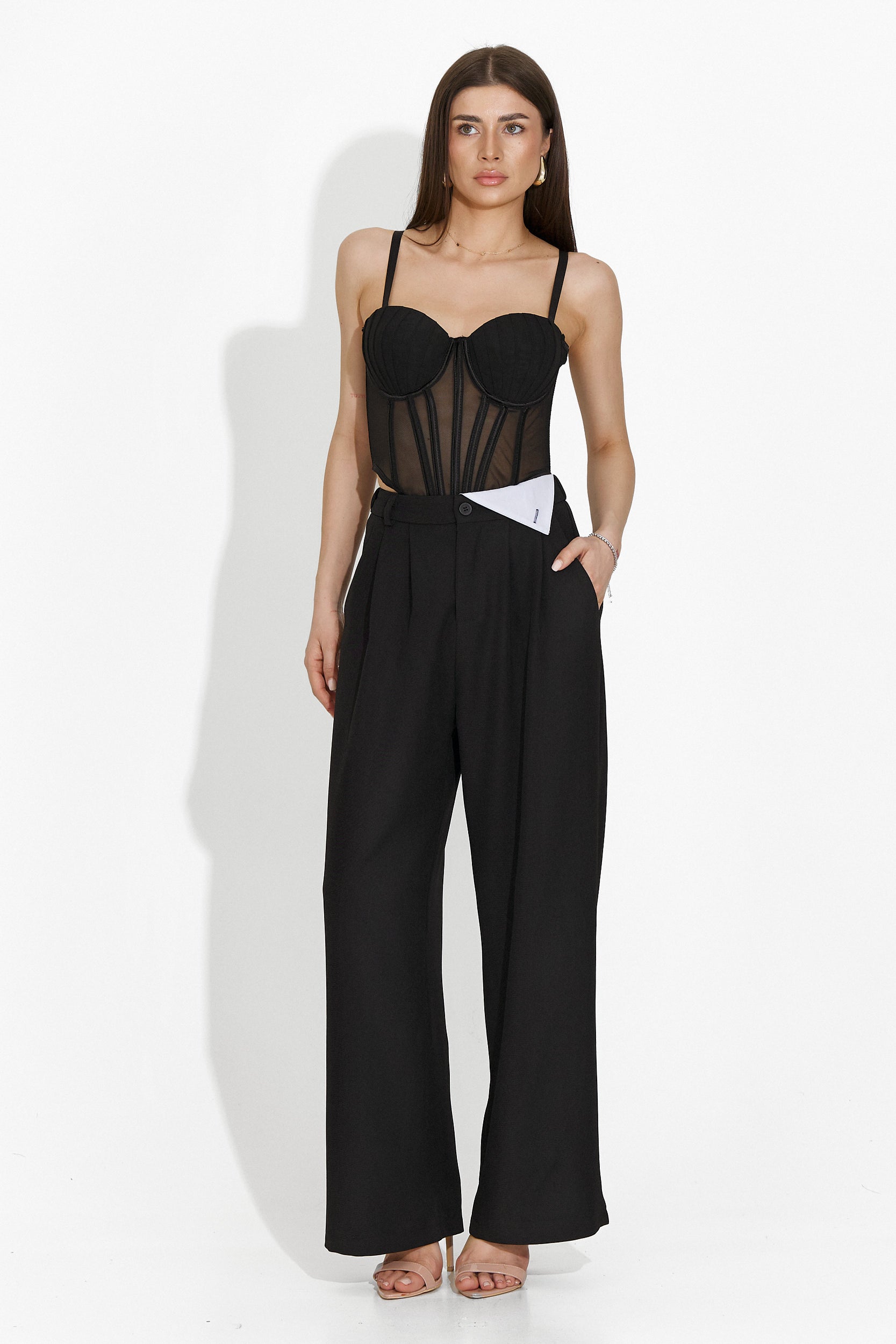 Pantaloni dama eleganti negri Lastisa Bogas