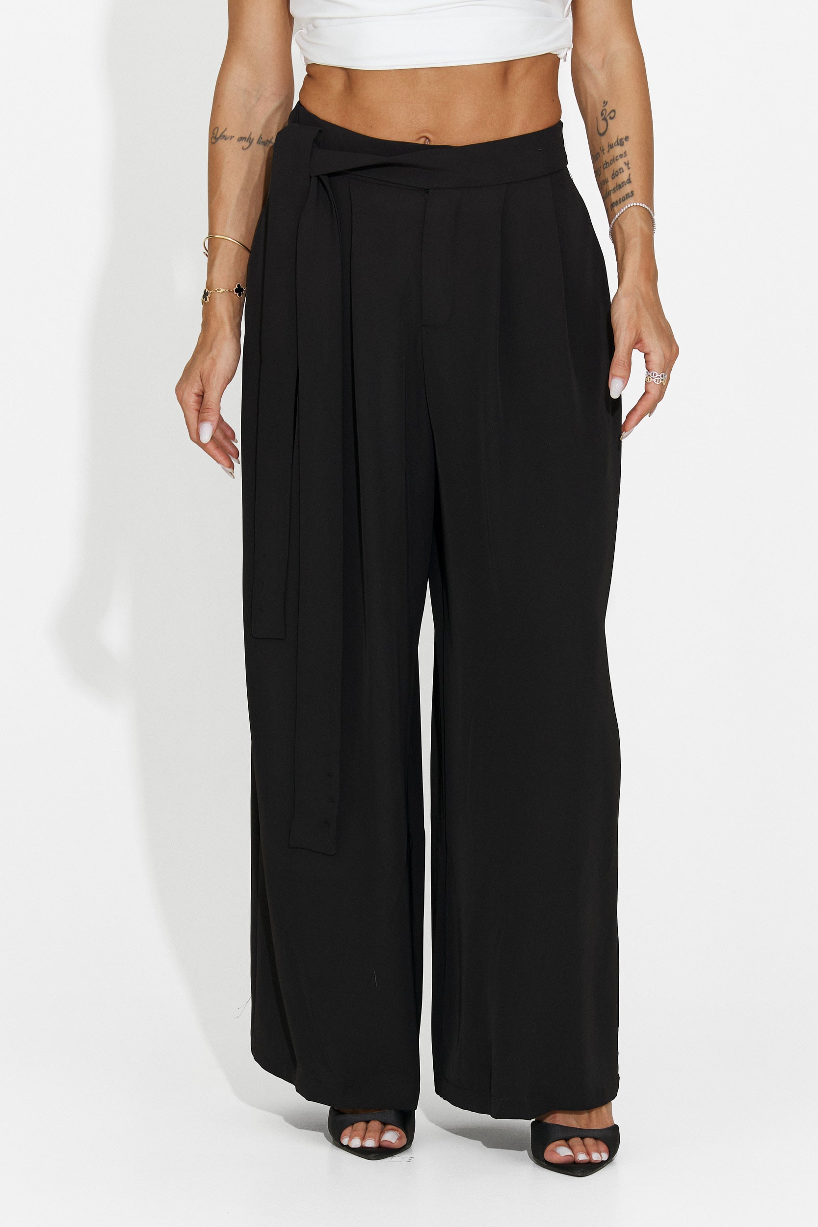 Pantaloni dama eleganti negri Lioria Bogas