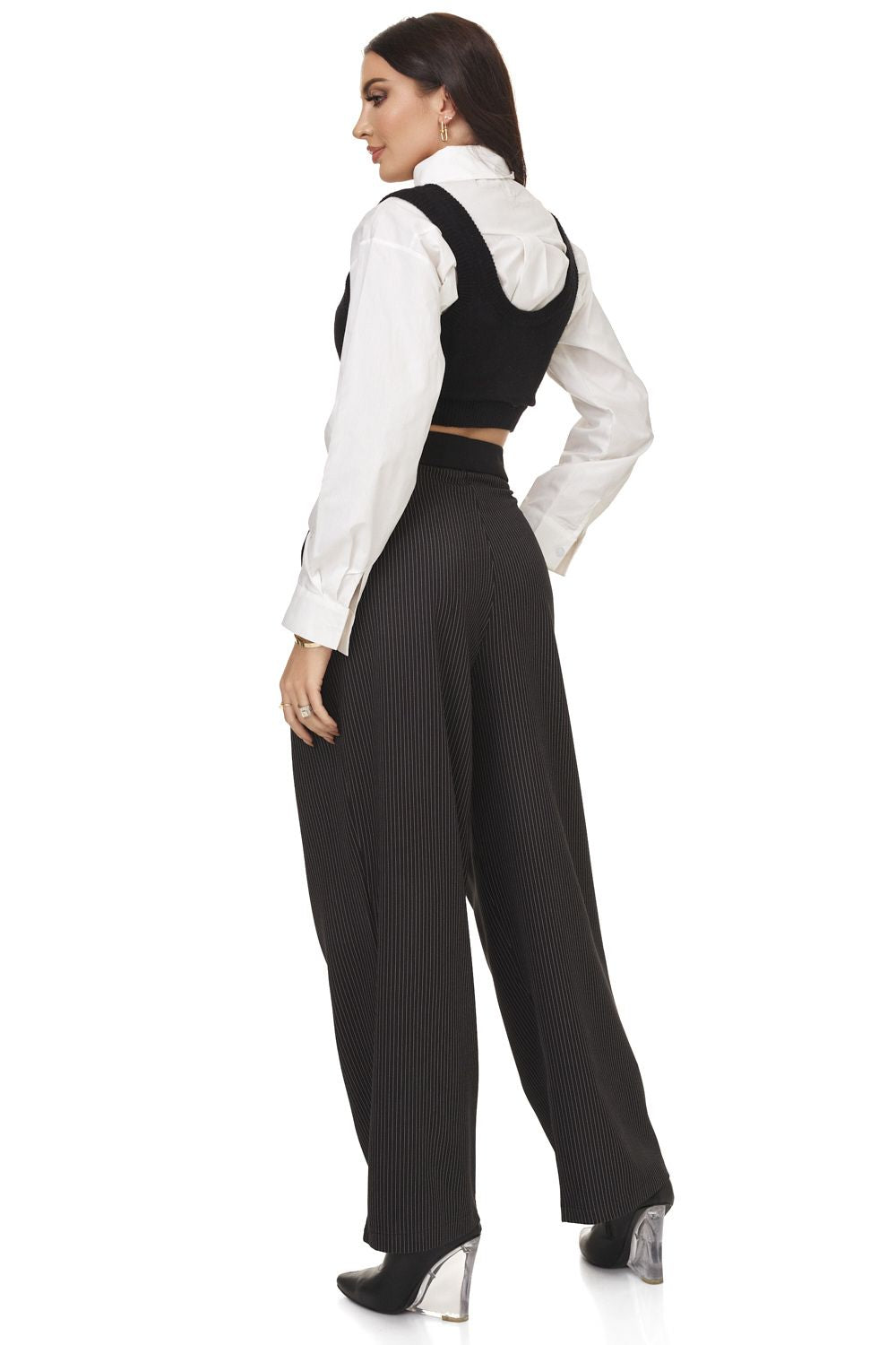 Pantaloni dama eleganti negri Medilea Bogas