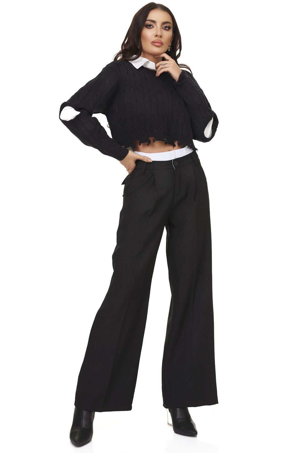 Pantaloni dama eleganti negri Midela Bogas