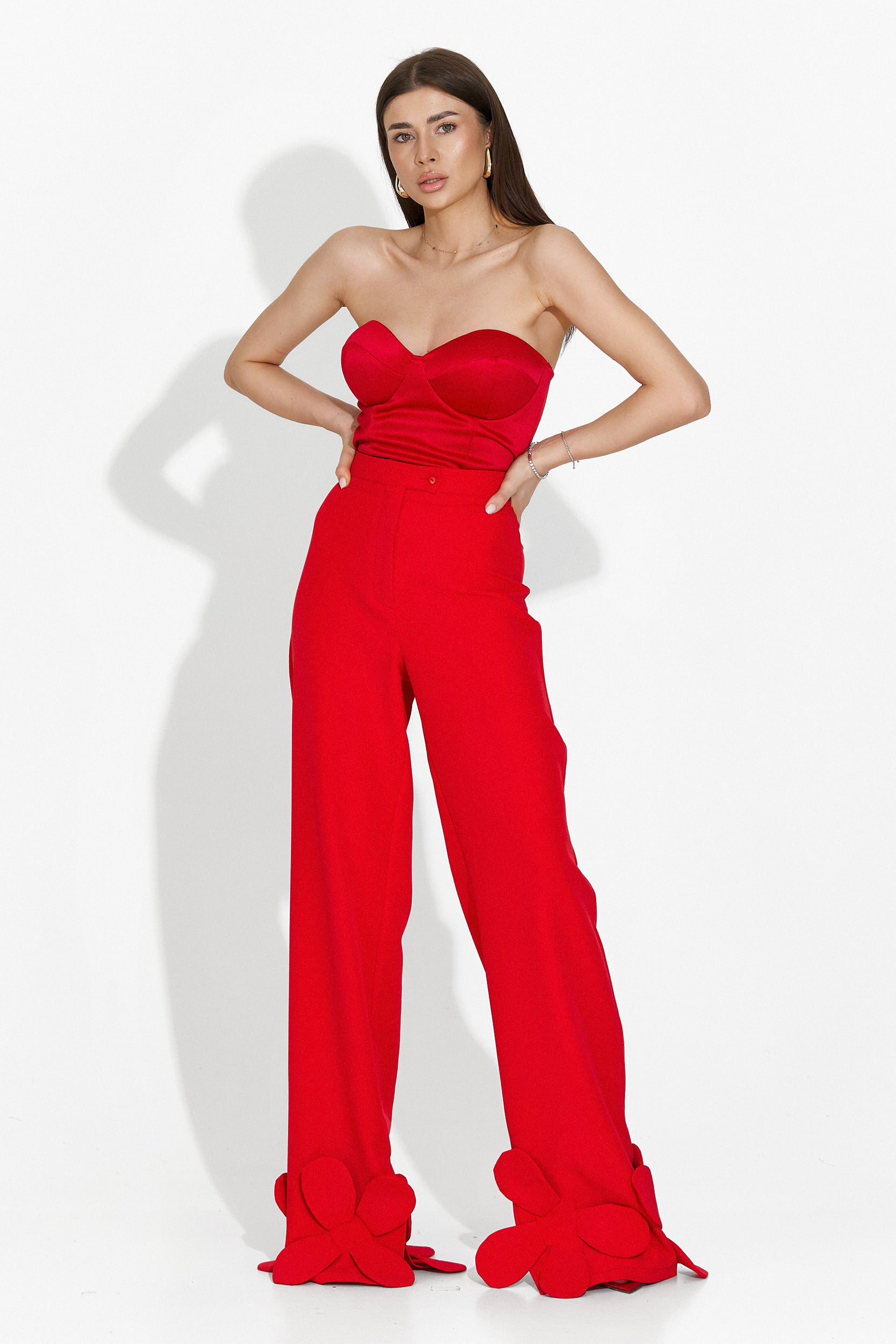 Pantaloni dama eleganti rosii Cesia Bogas