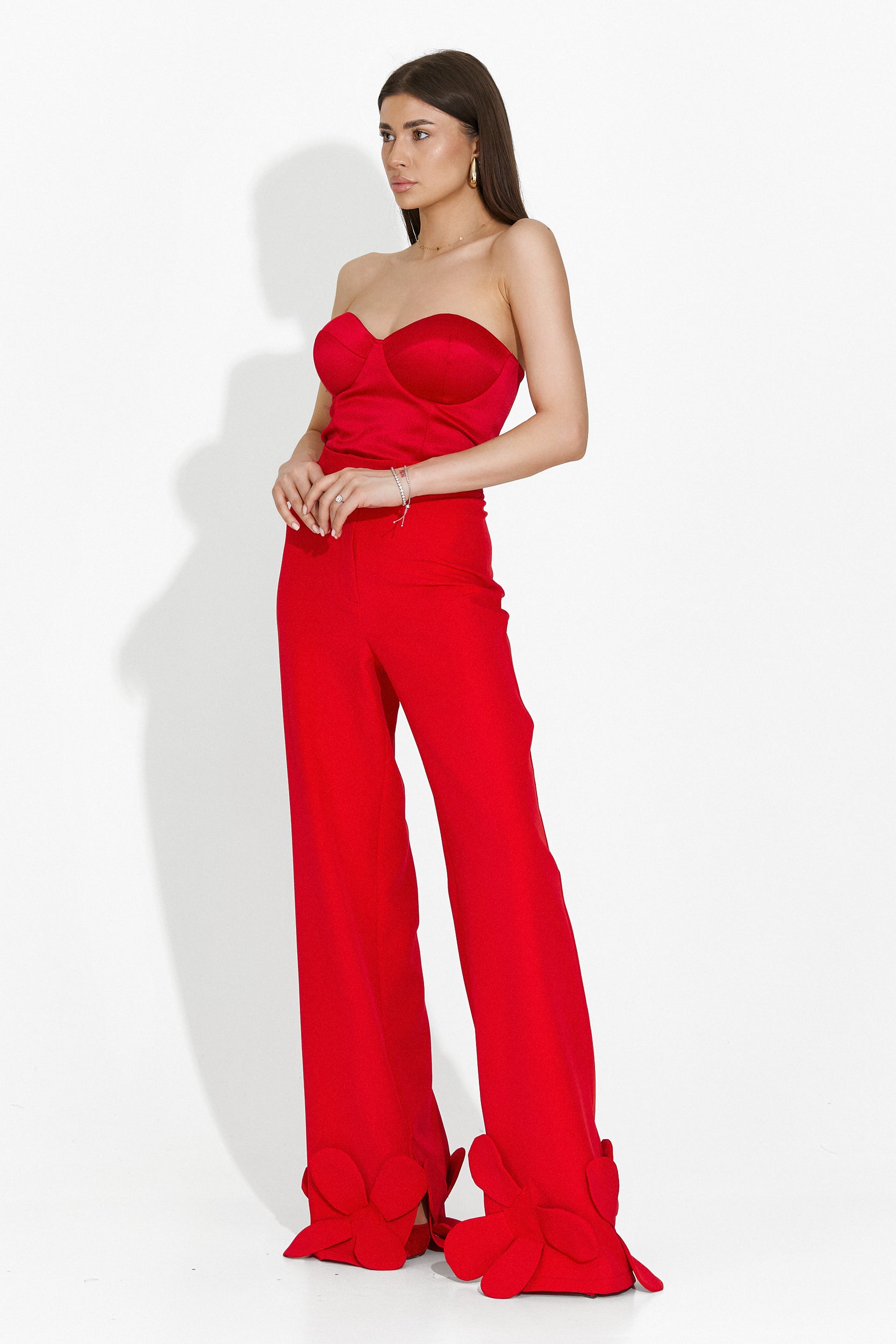 Pantaloni dama eleganti rosii Cesia Bogas