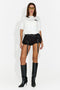 Pantaloni dama scurti casual negri Finisha Bogas