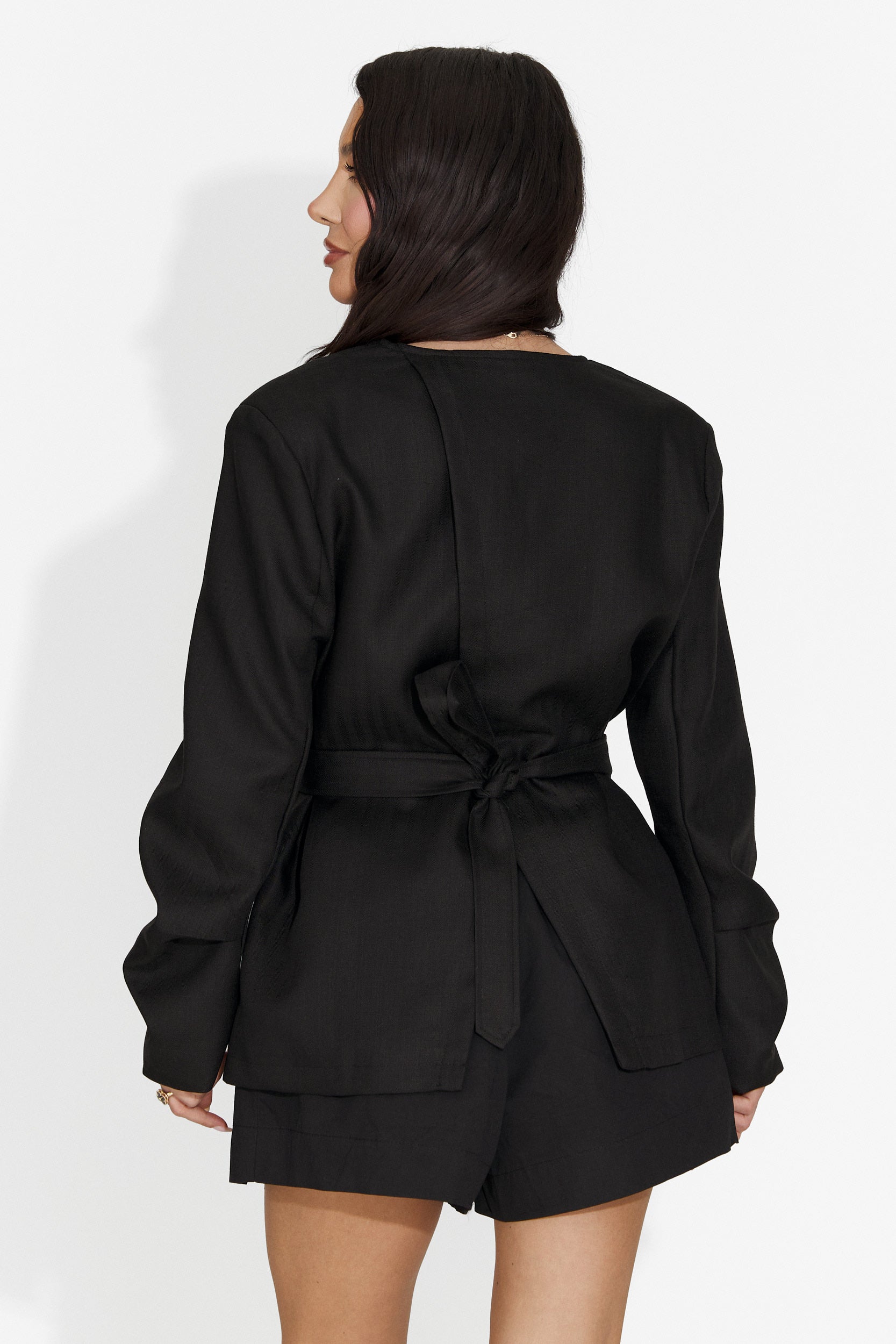 Pantaloni dama scurti negri Columbine Bogas