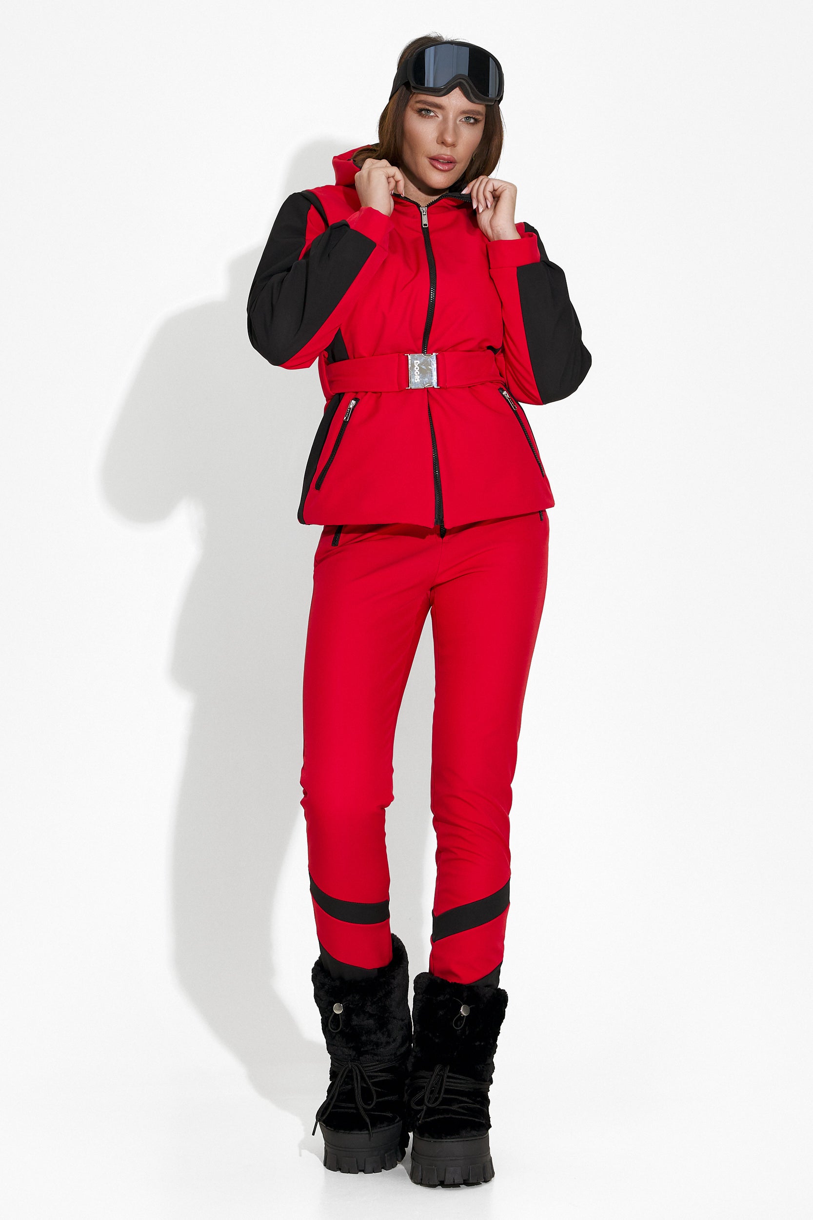 Pantaloni ski dama rosii Lorya Bogas