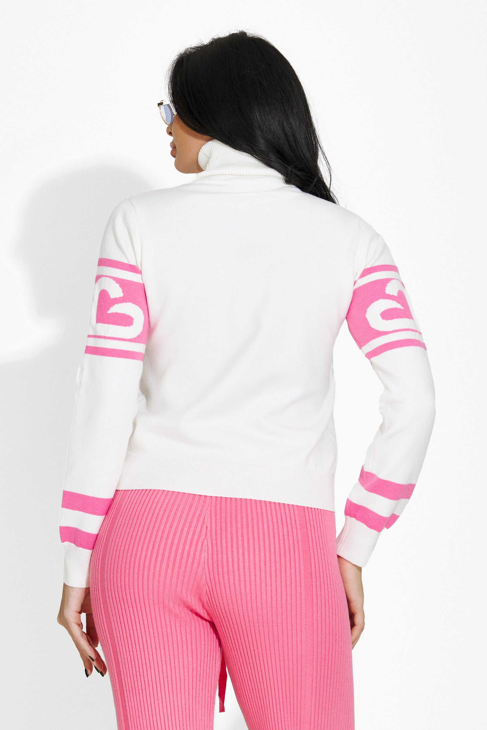 Pulover dama casual alb Erika Bogas