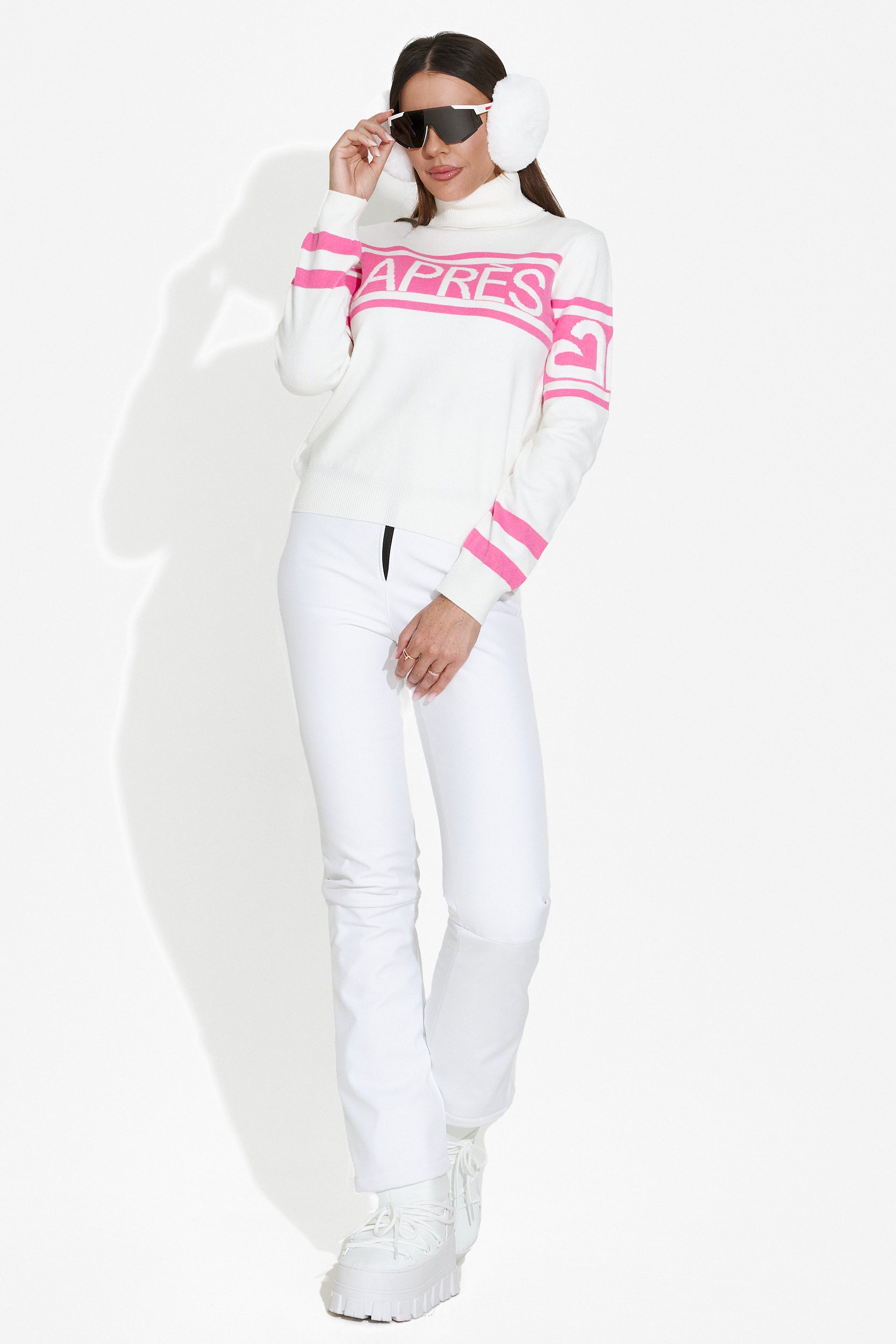 Pulover dama casual alb Erika Bogas
