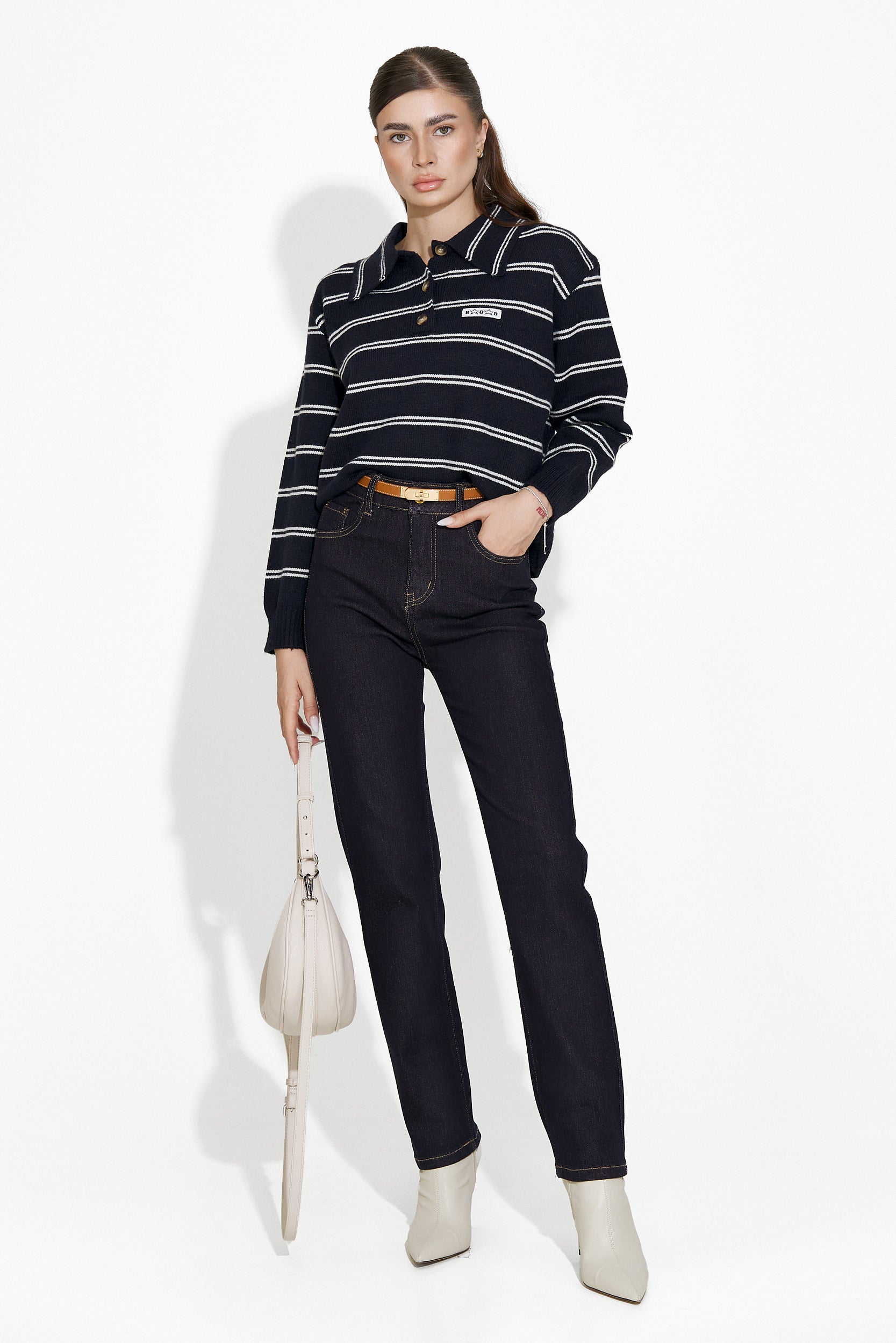 Pulover dama casual bleumarin Oivia Bogas