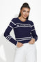 Sharonda Bogas Navy Blue Casual Women's Sweater