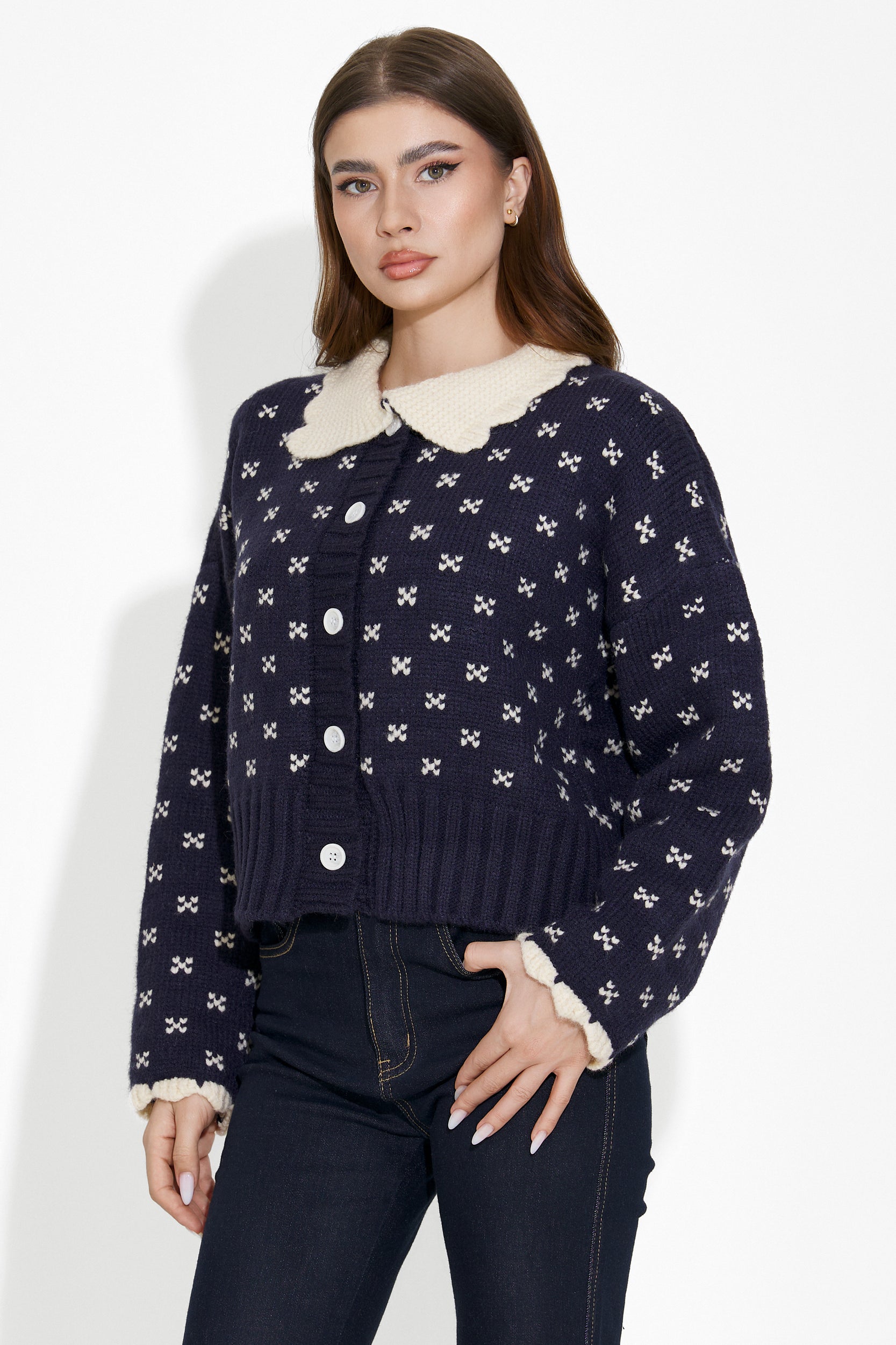 Pulover dama casual bleumarin Shela Bogas