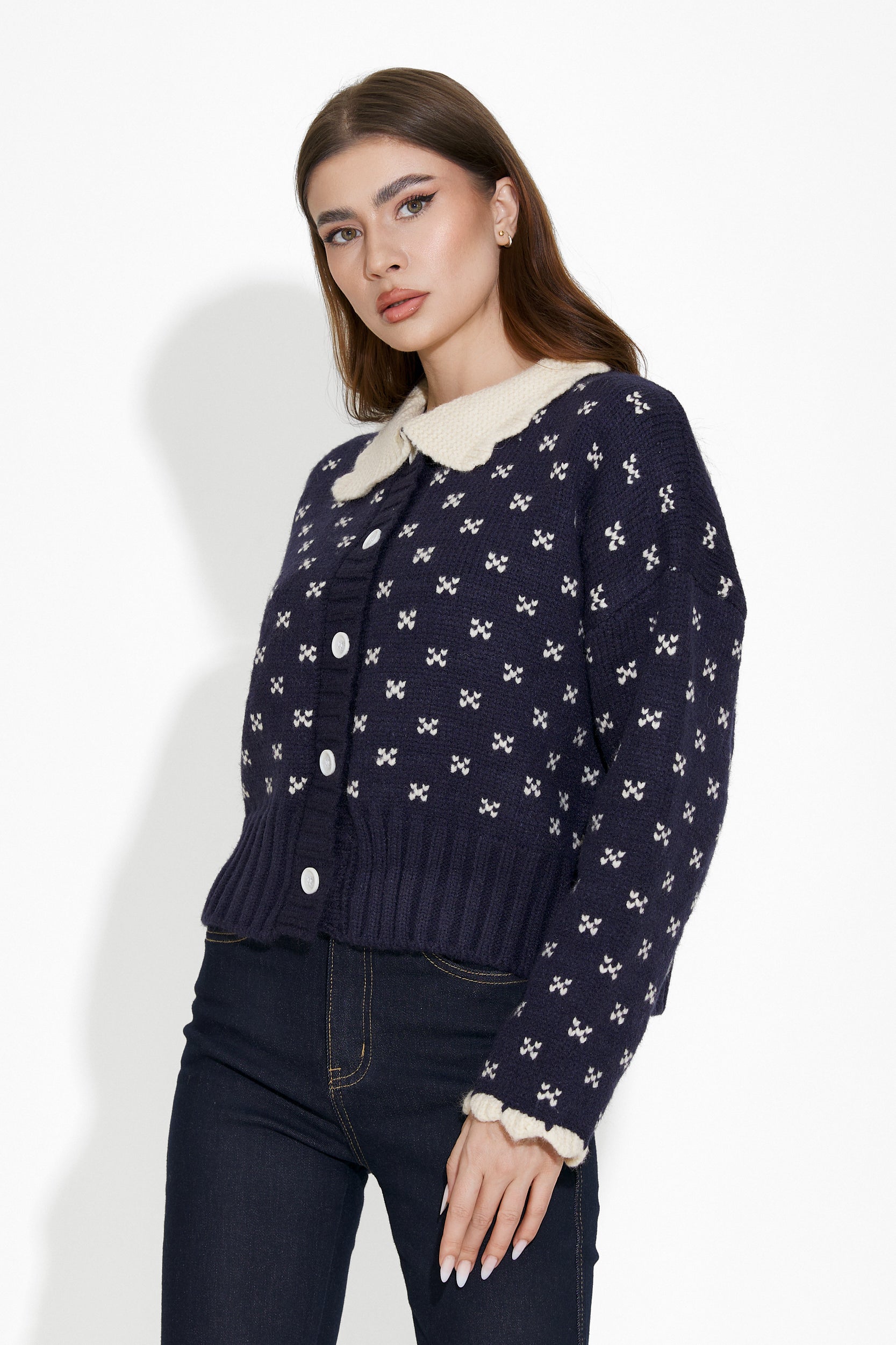 Pulover dama casual bleumarin Shela Bogas