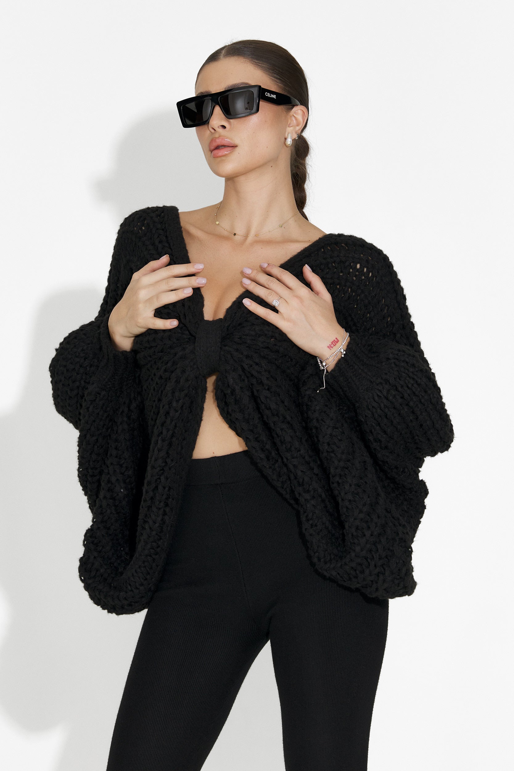 Pulover dama casual negru Raviana Bogas