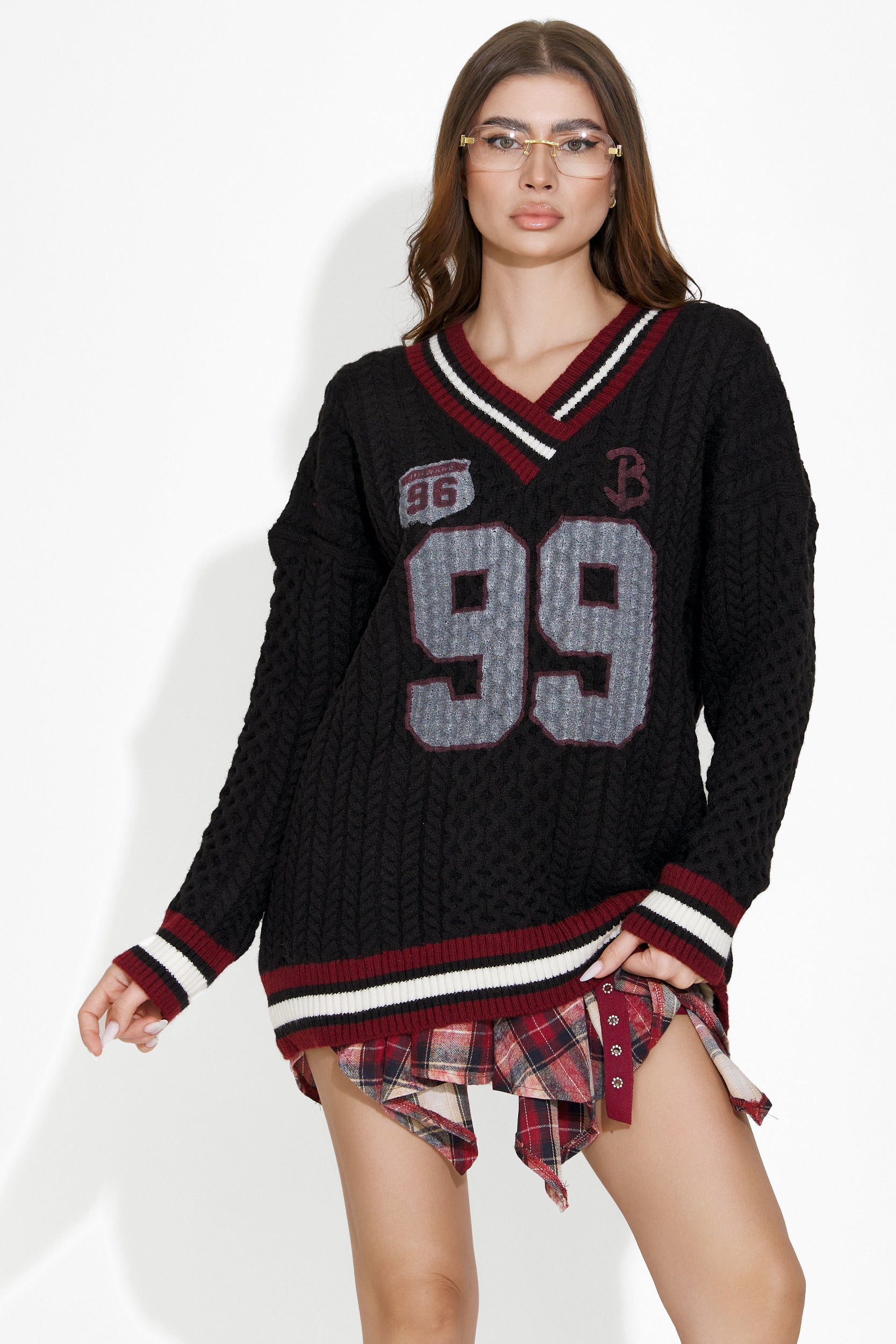 Pulover dana casual negru Rosyena Bogas