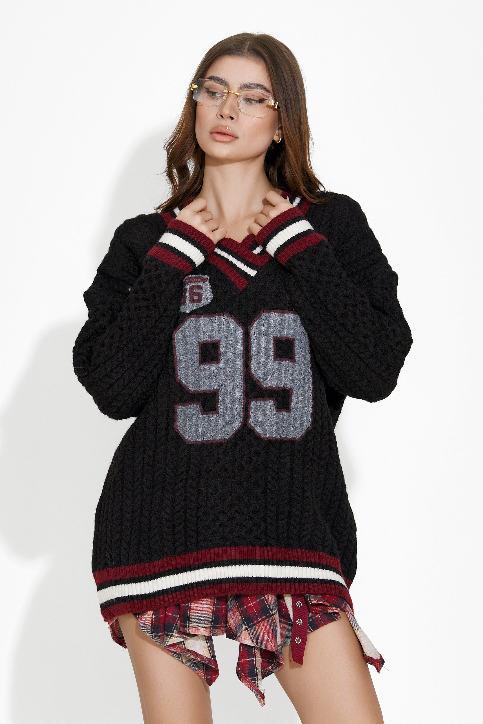 Pulover dana casual negru Rosyena Bogas