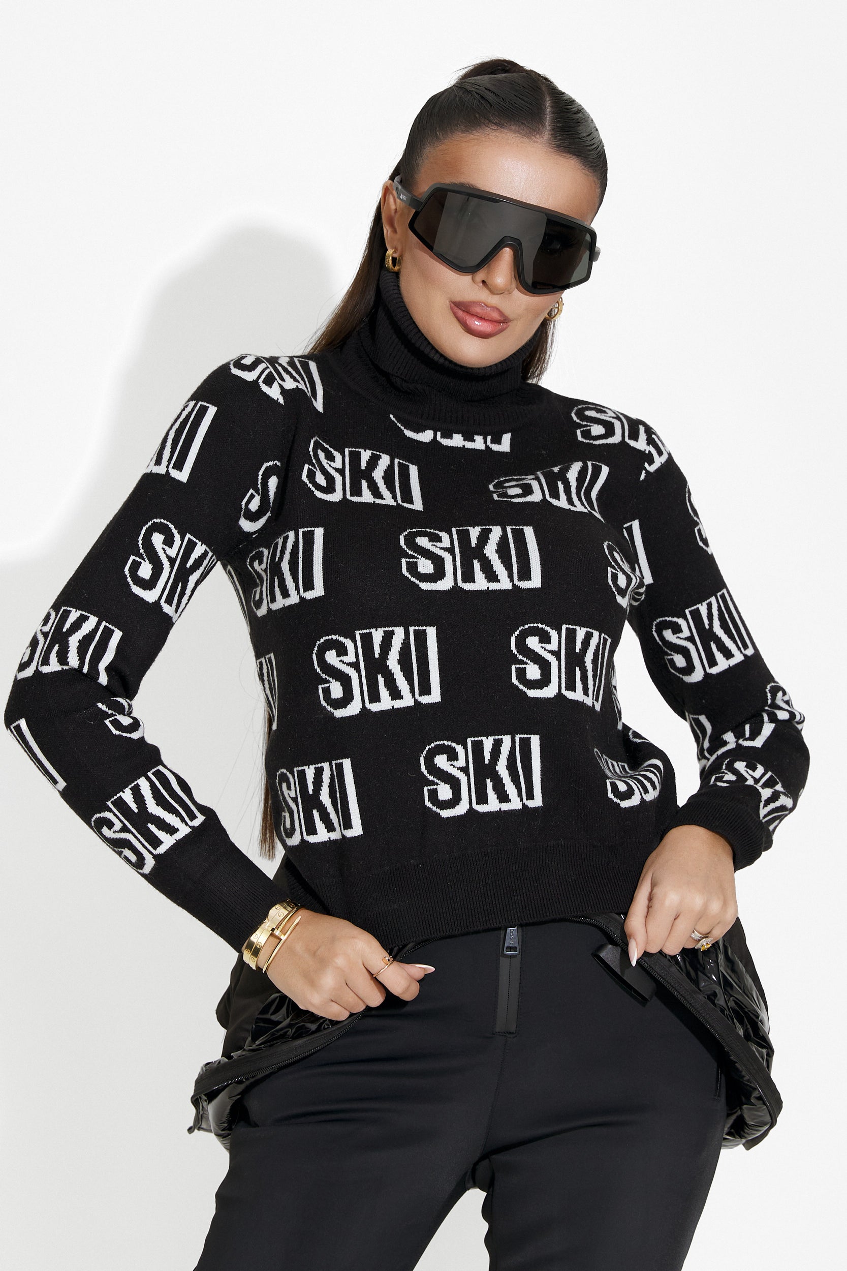 Caresia Bogas Black Women's Ski Sweater