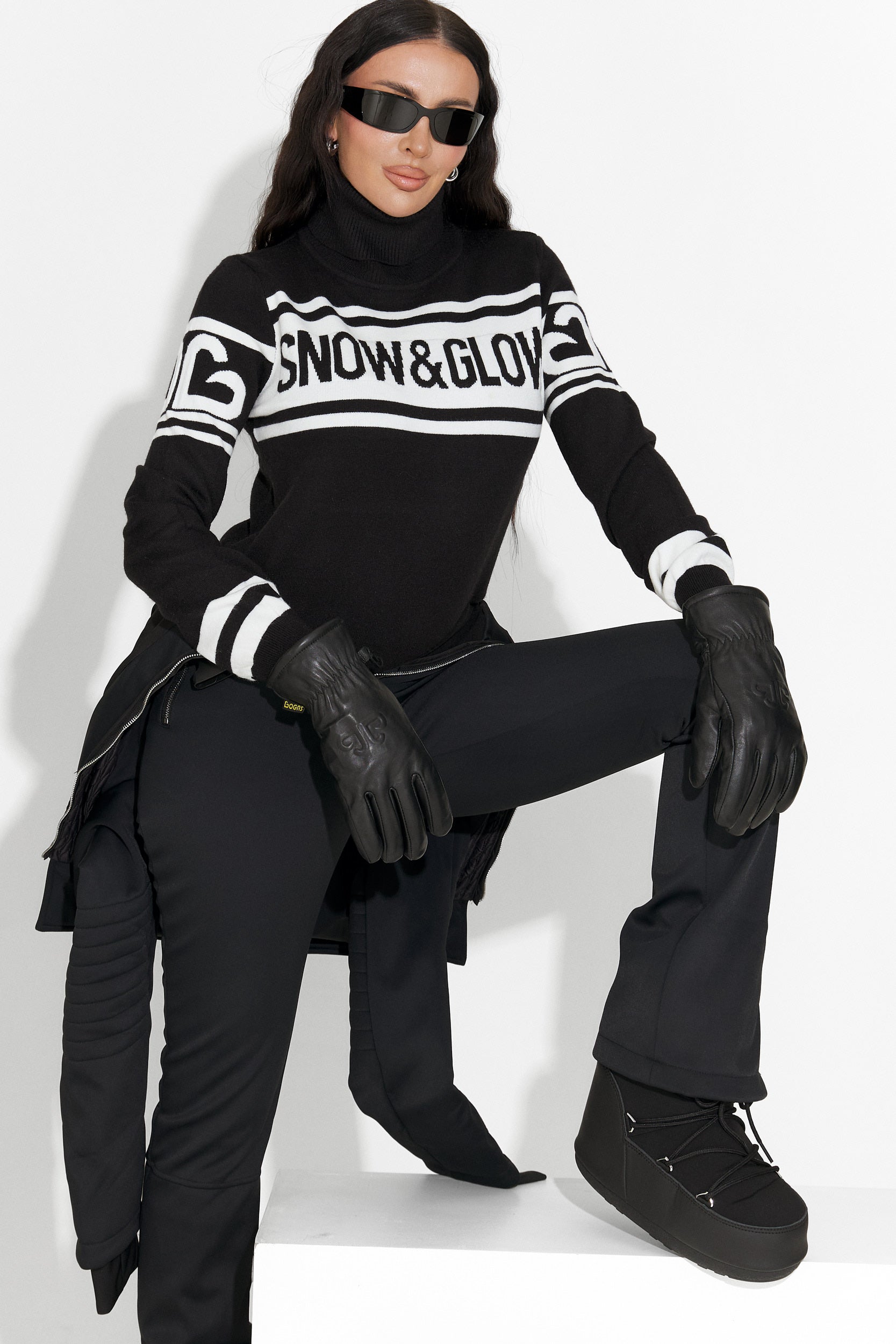 Pulover ski dama negru Clyra Bogas