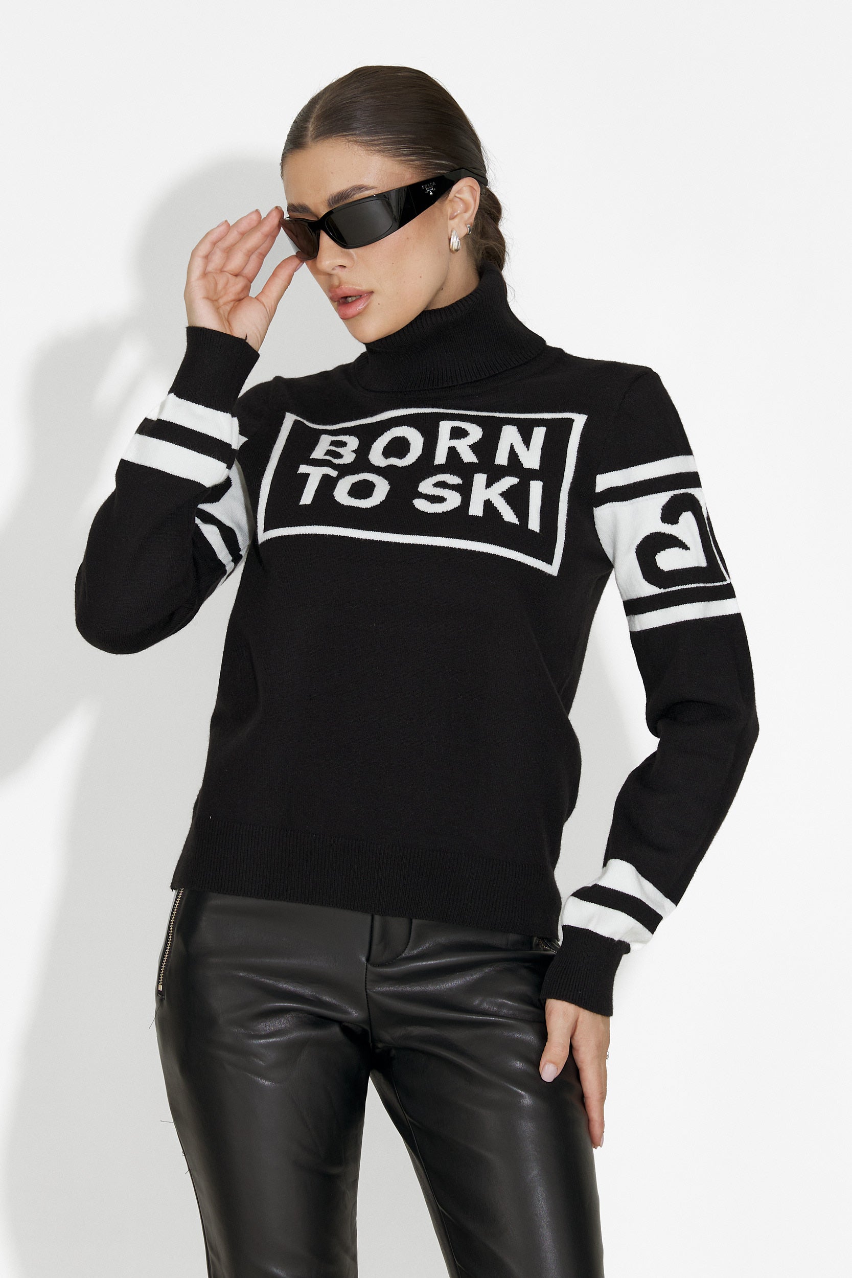 Pulover ski dama negru Delyra Bogas