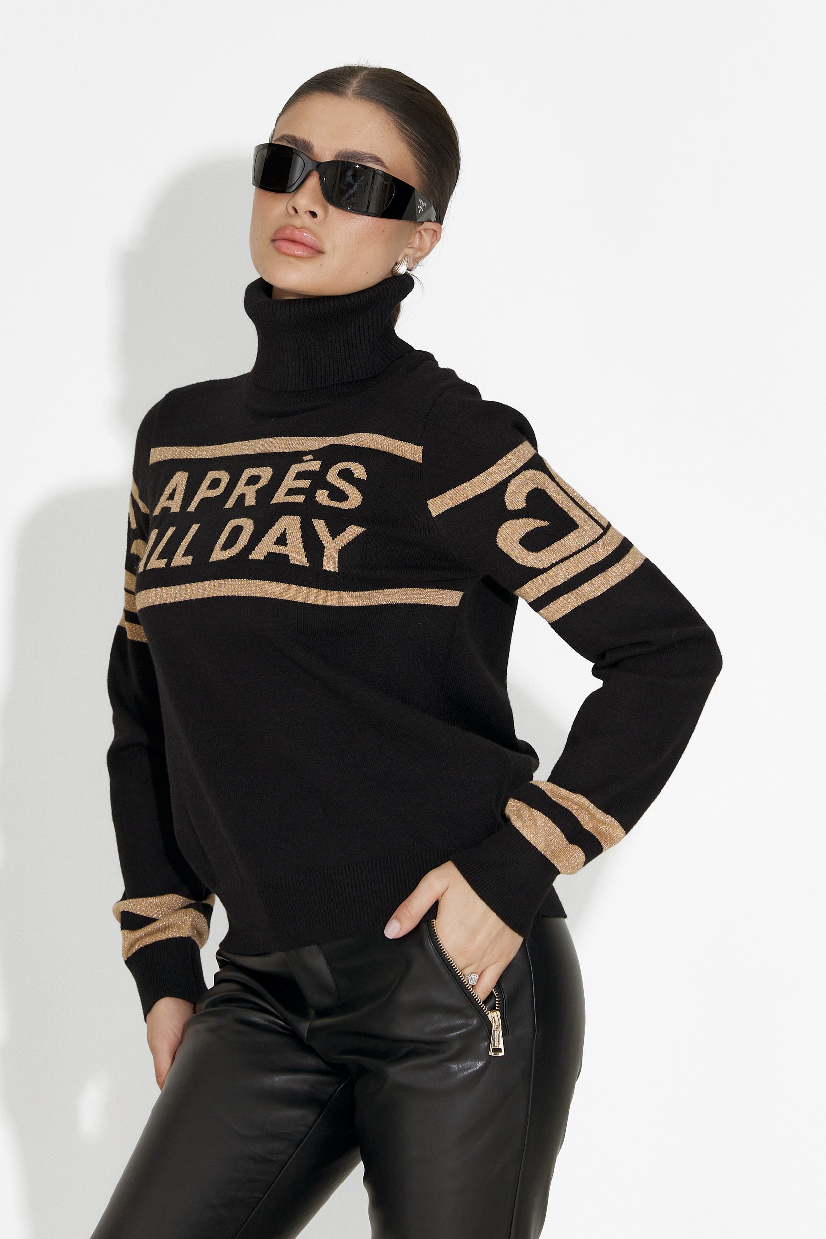 Pulover ski dama negru Jovelia Bogas