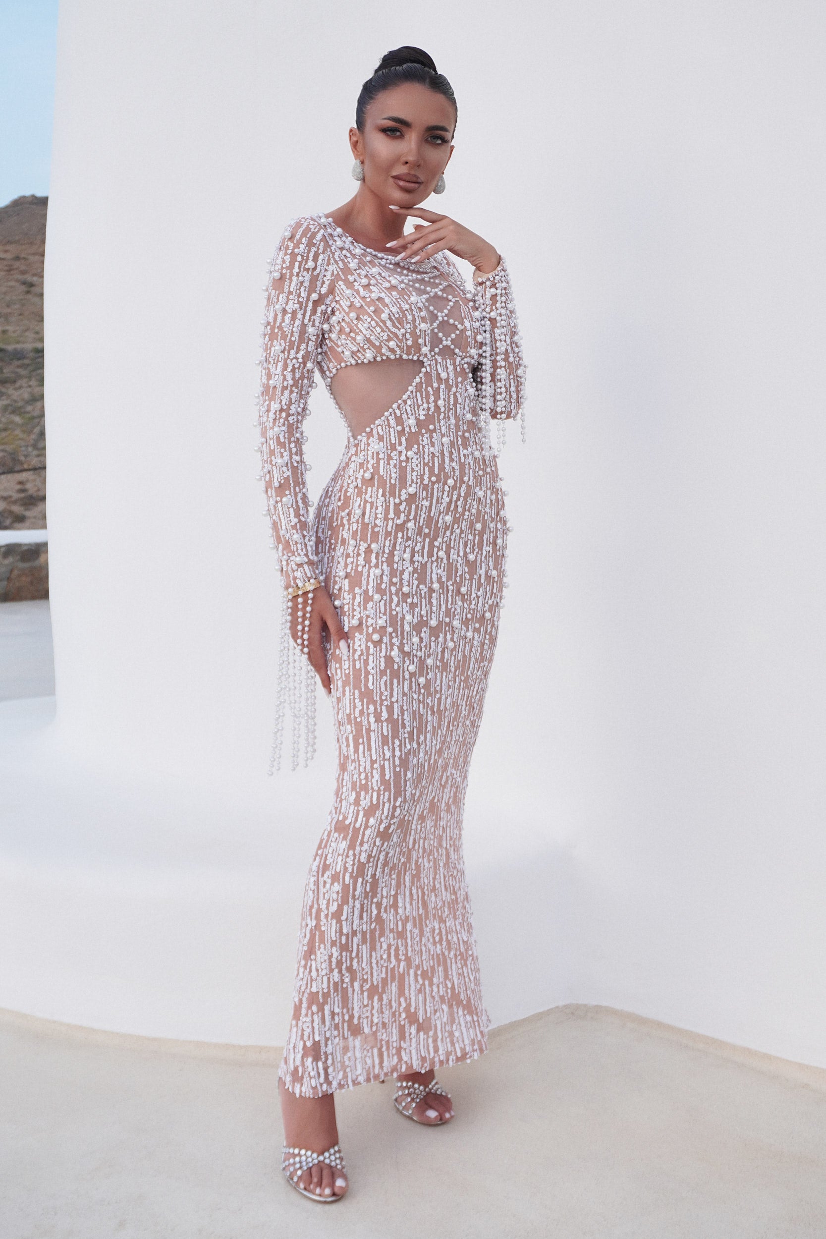 Long white dress for women Brugas Bogas