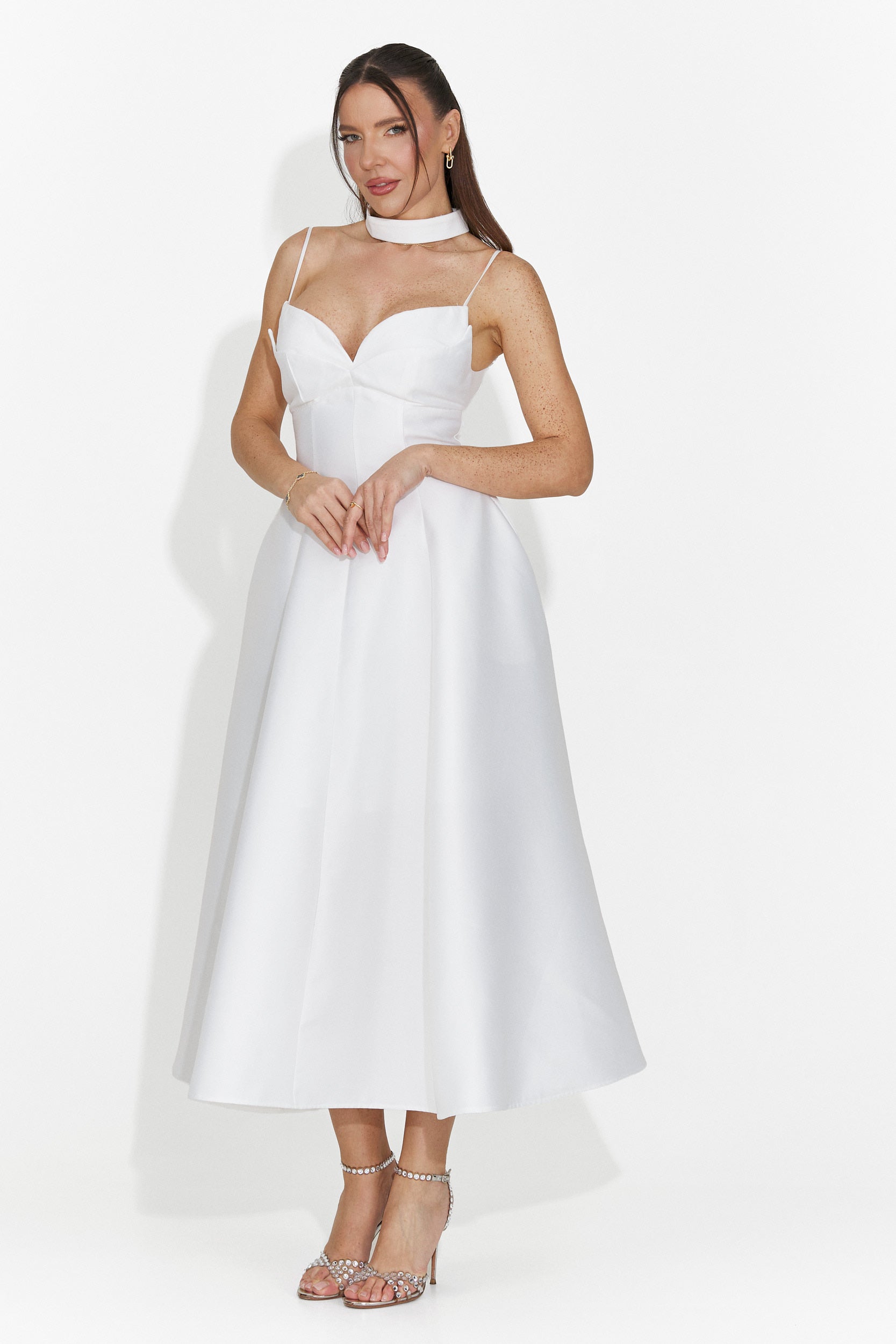 Rochie dama lunga alba Coriza Bogas