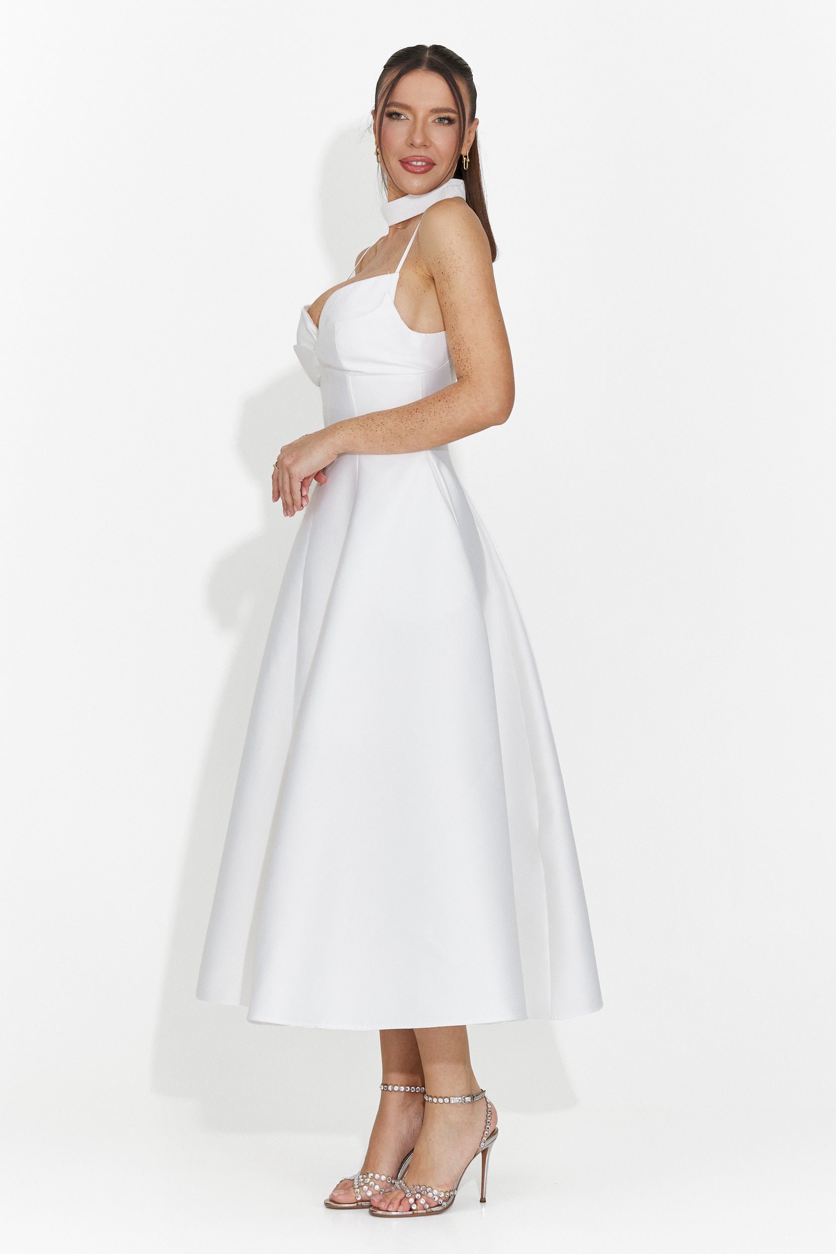 Rochie dama lunga alba Coriza Bogas