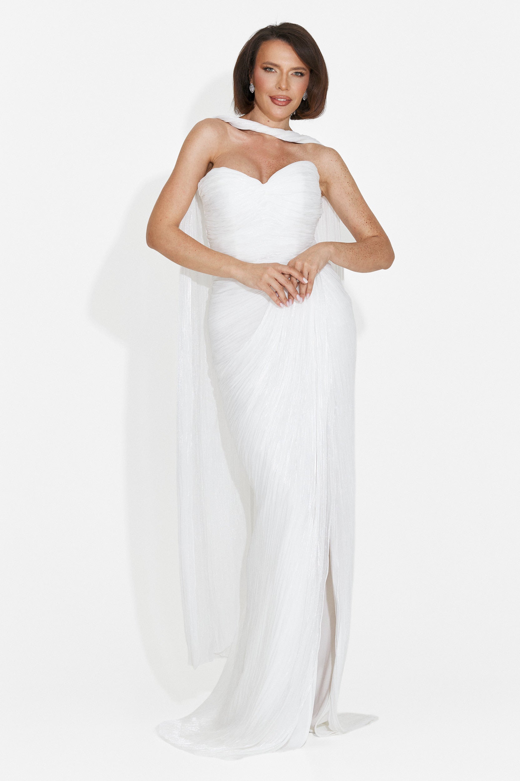Rochie dama lunga alba Greta Bogas