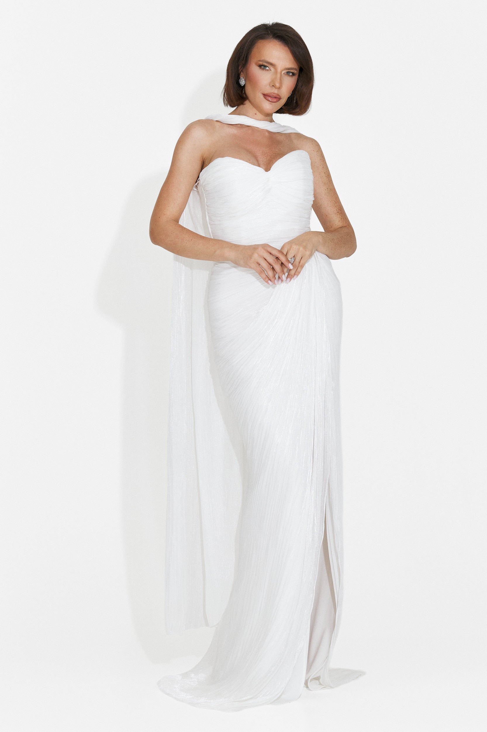Rochie dama lunga alba Greta Bogas