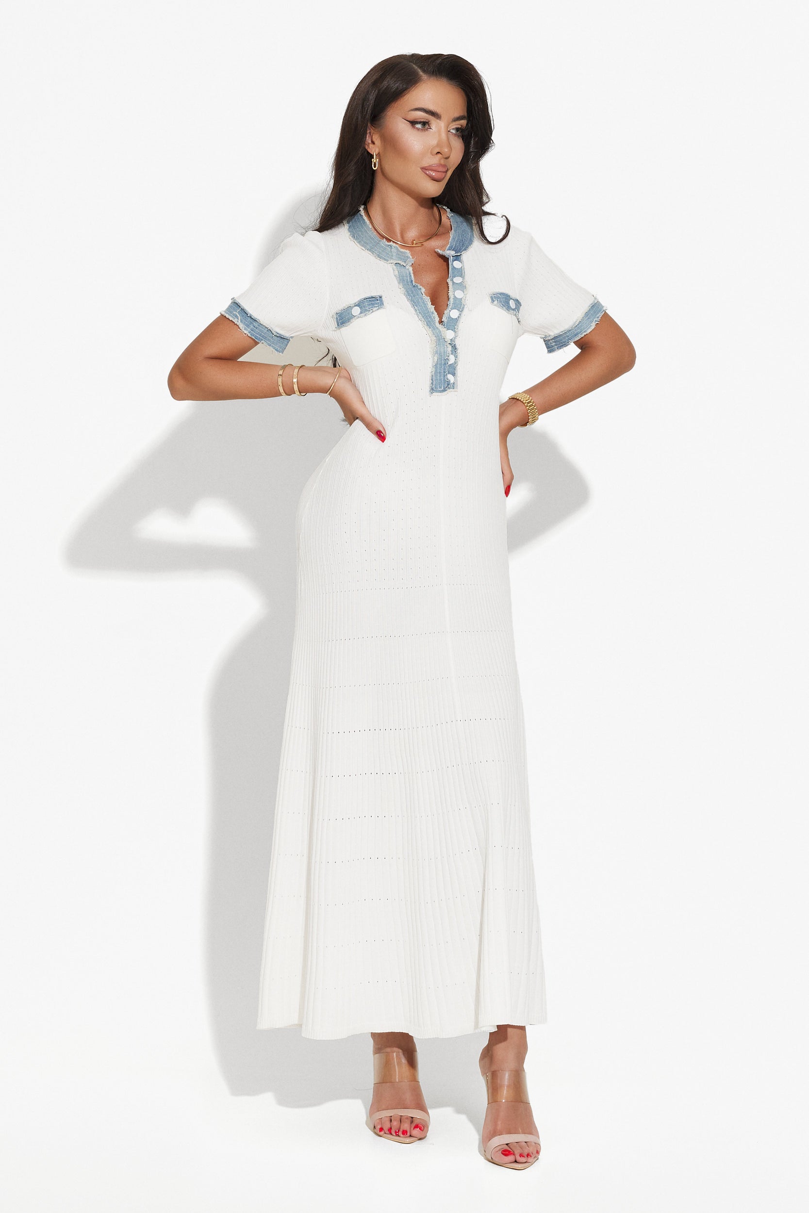 Rochie dama lunga alba Irvina Bogas
