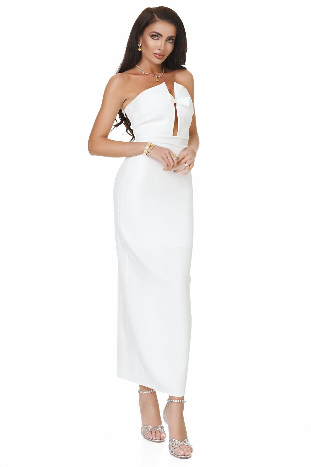 Rochie dama lunga alba Mercisa Bogas