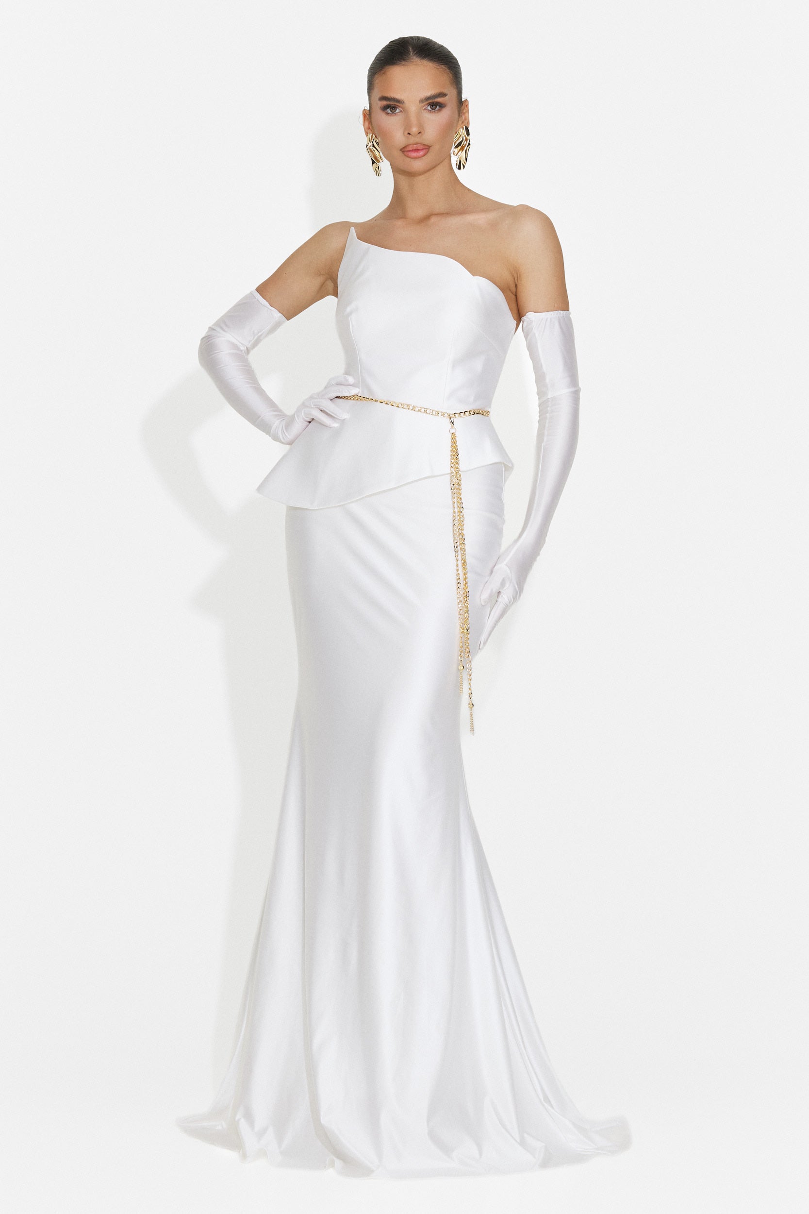 Rochie dama lunga alba Merle Bogas