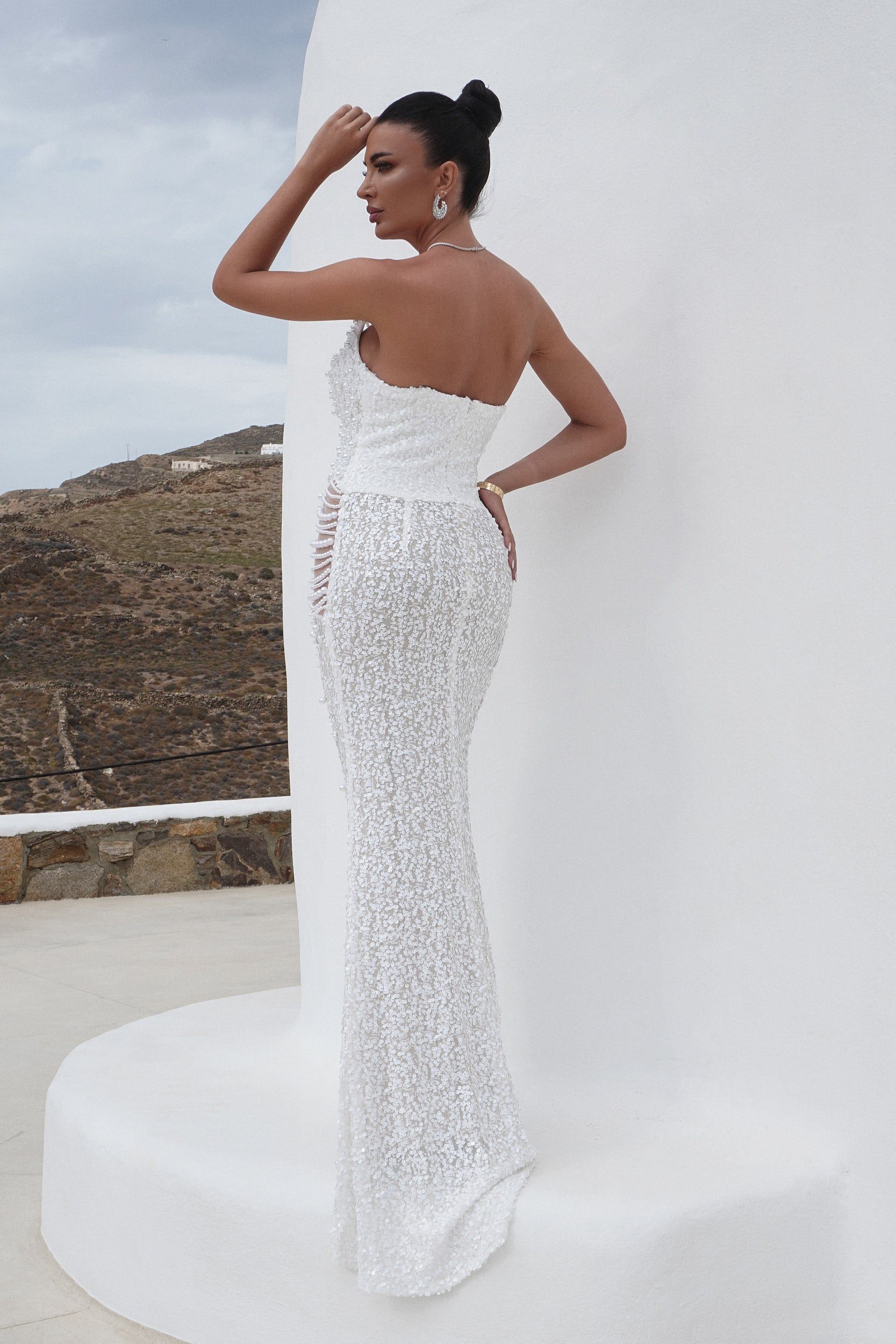 Rochie dama lunga alba Tedy Bogas