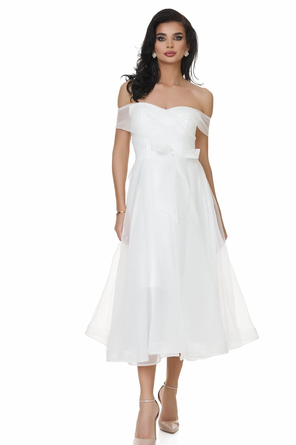 Rochie dama lunga alba Velusita Bogas