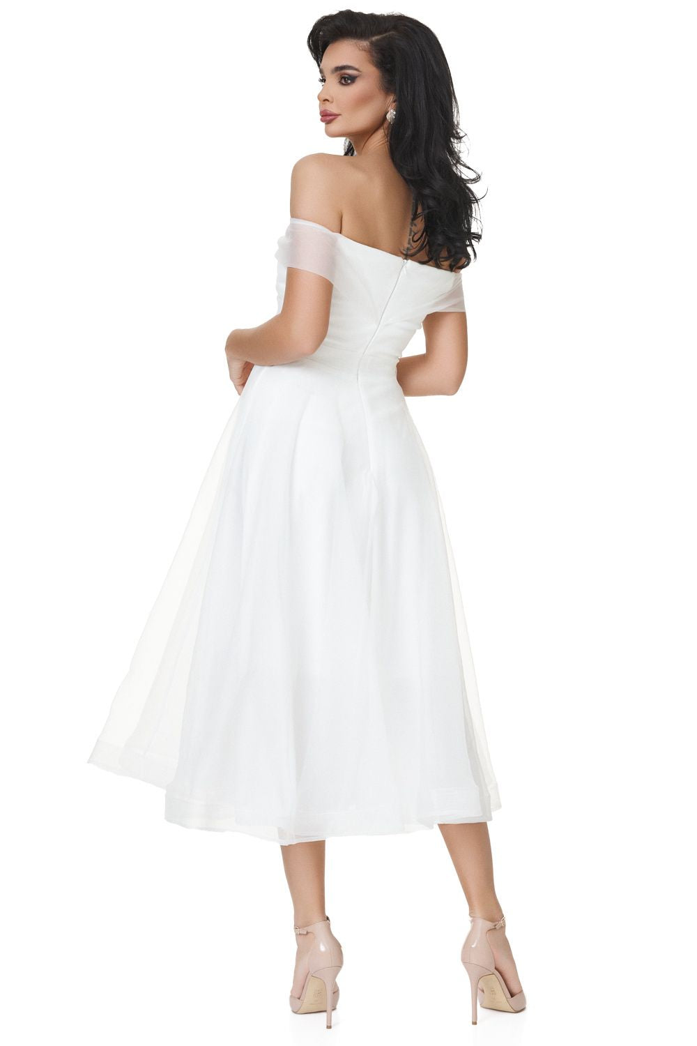 Rochie dama lunga alba Velusita Bogas