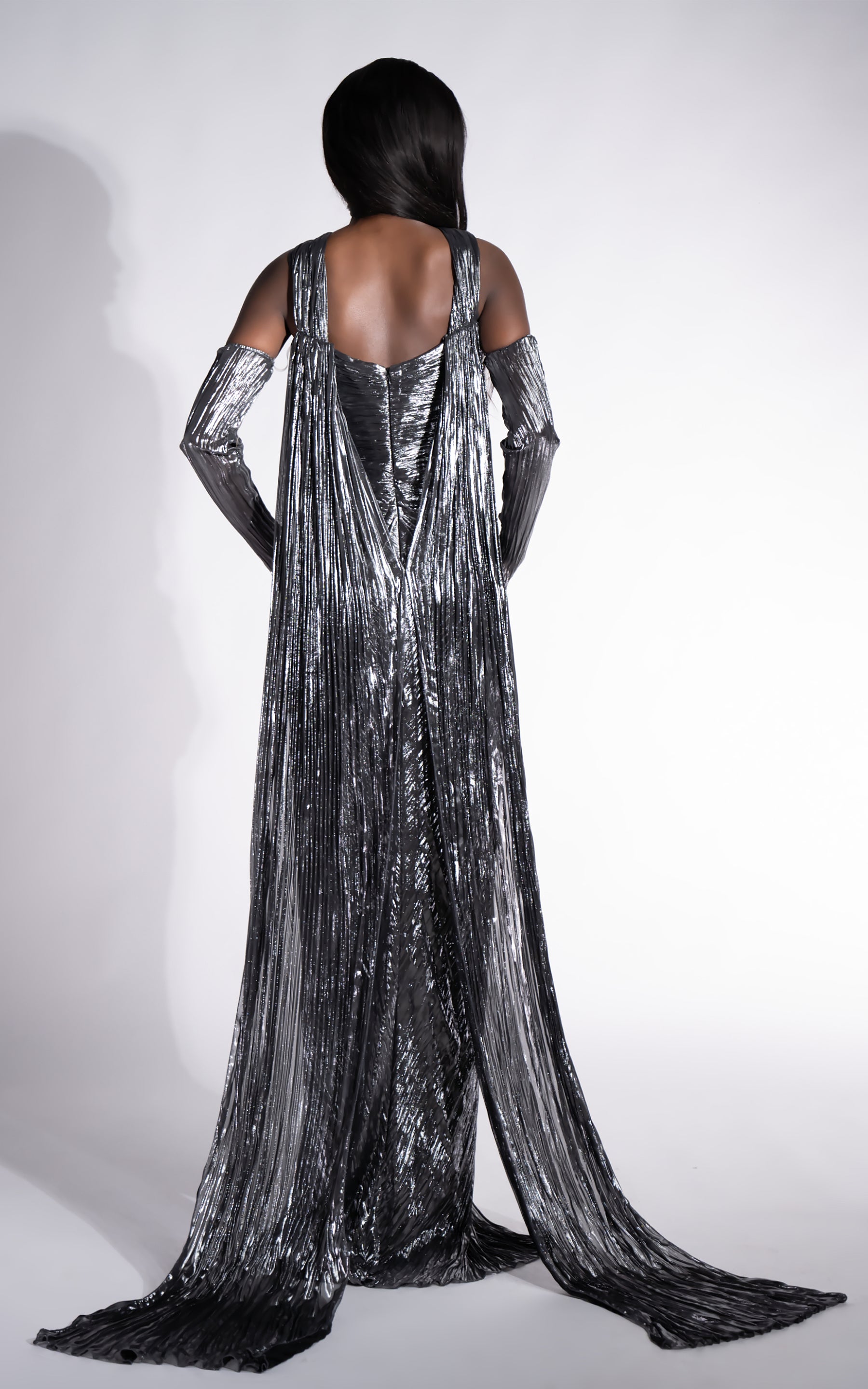 Rochie dama lunga argintie Karlyana Bogas