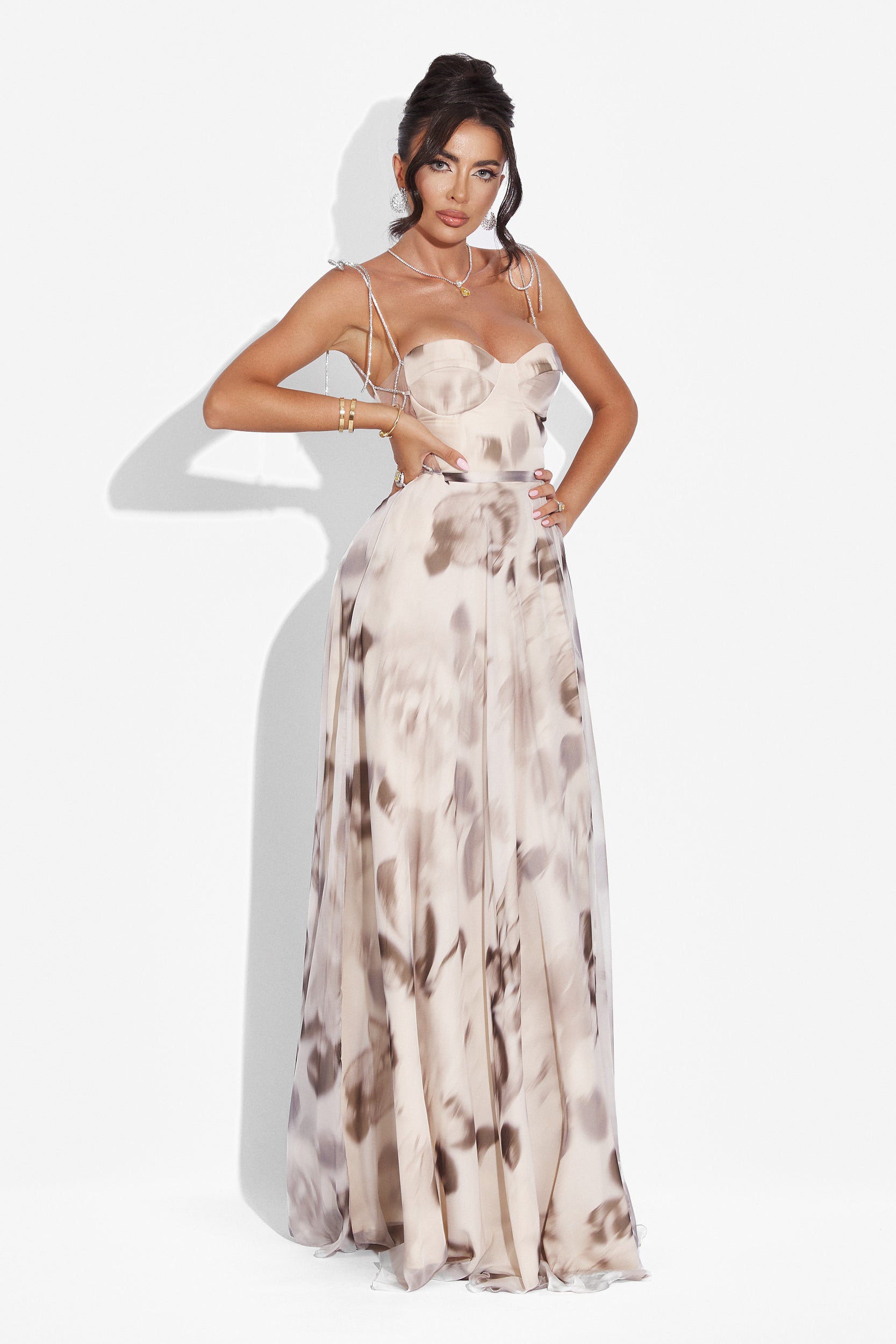 Rochie dama lunga bej Galizana Bogas