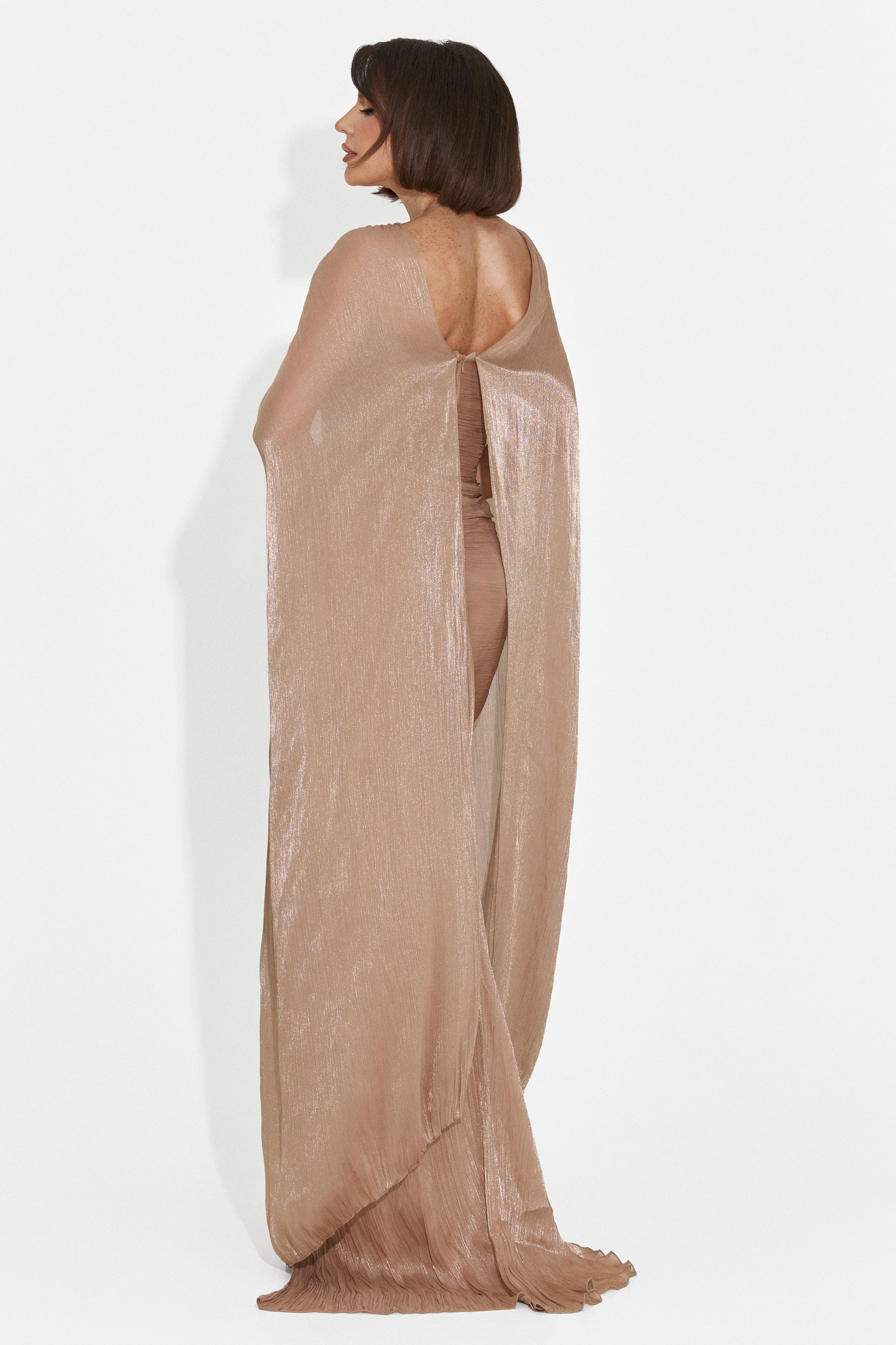 Rochie dama lunga bej Greta Bogas
