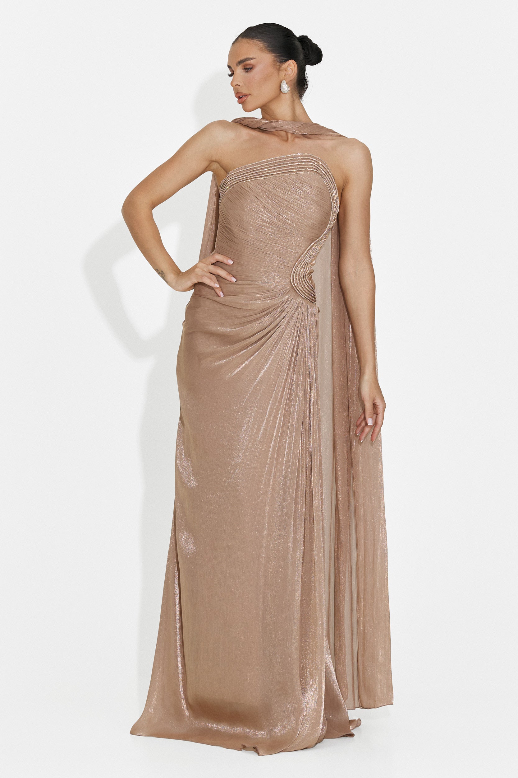Rochie dama lunga bej Moritz Bogas