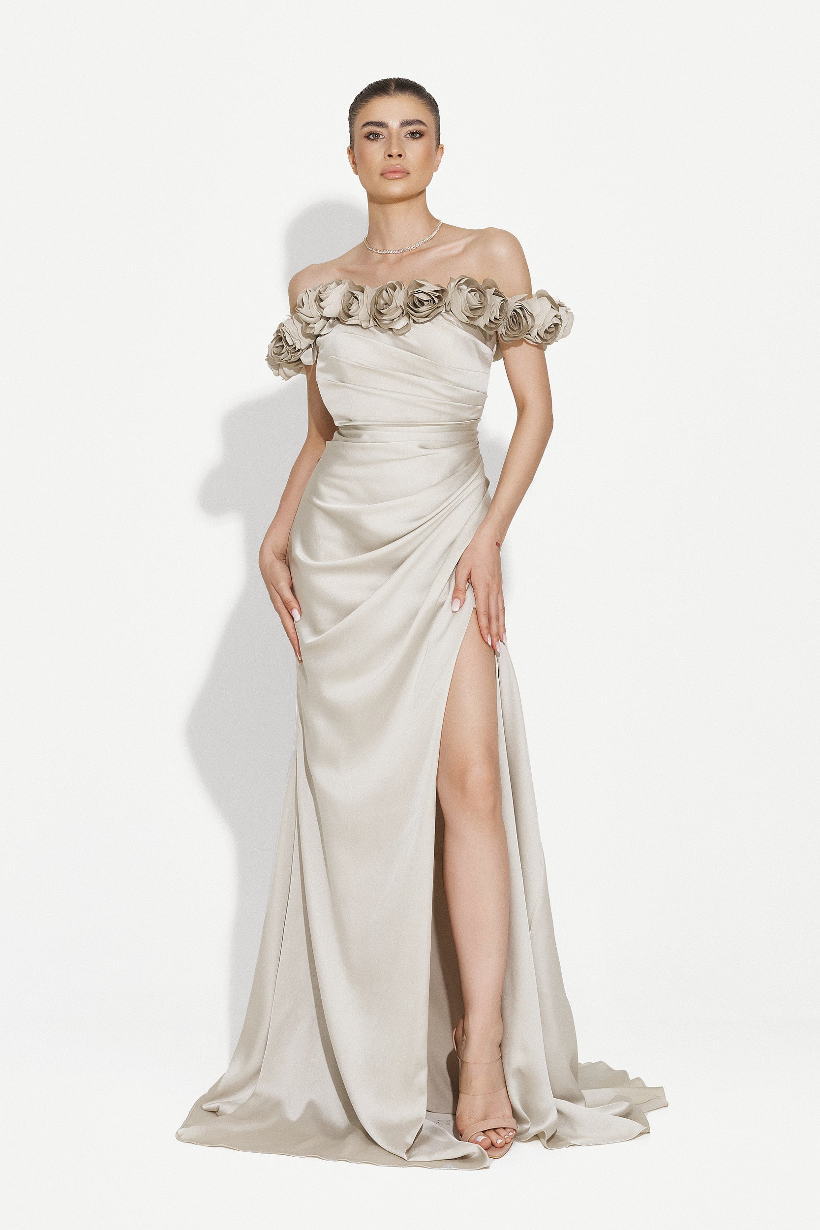 Beige long dress for women Rafaela Bogas