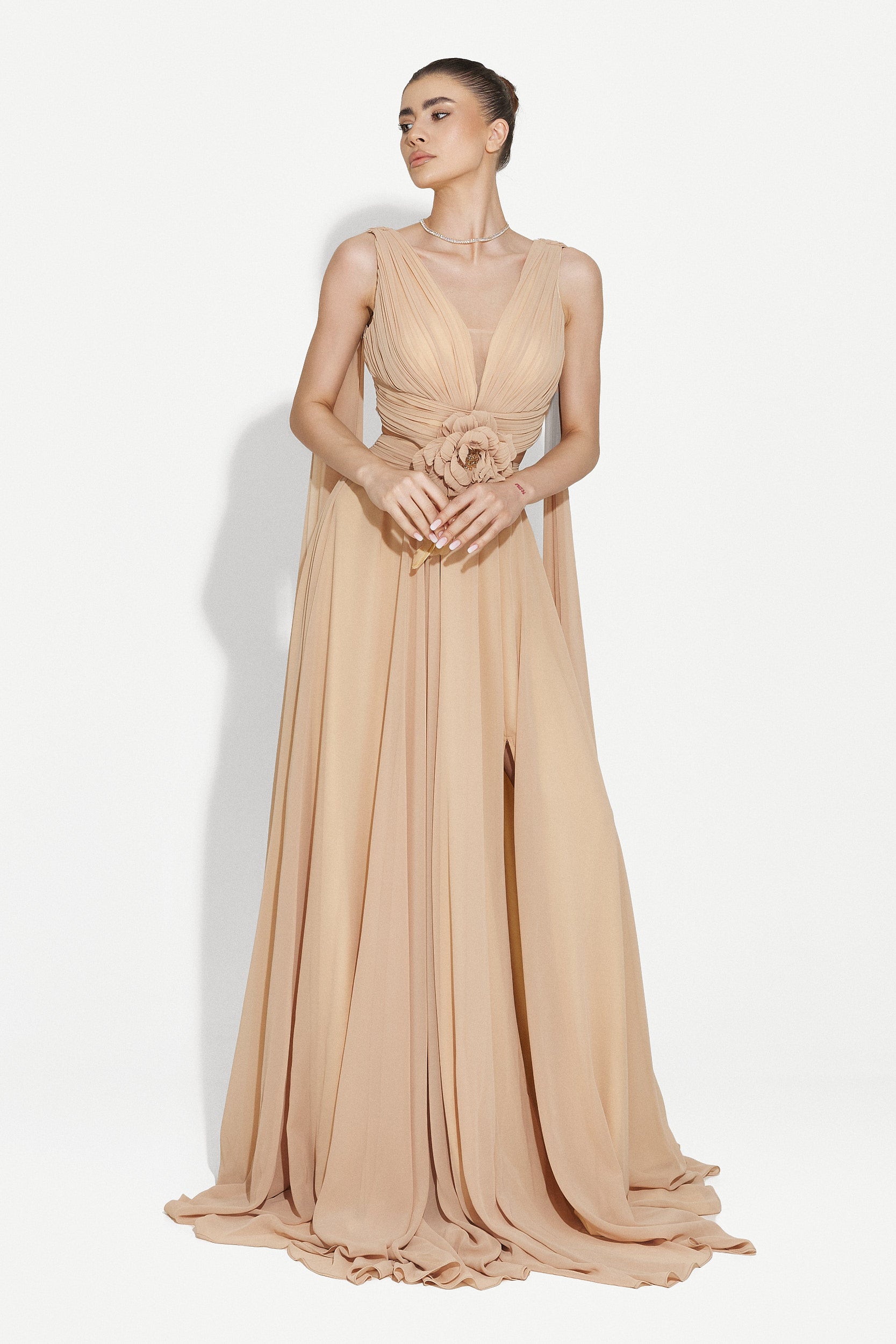 Beige long dress for women Ruba Bogas