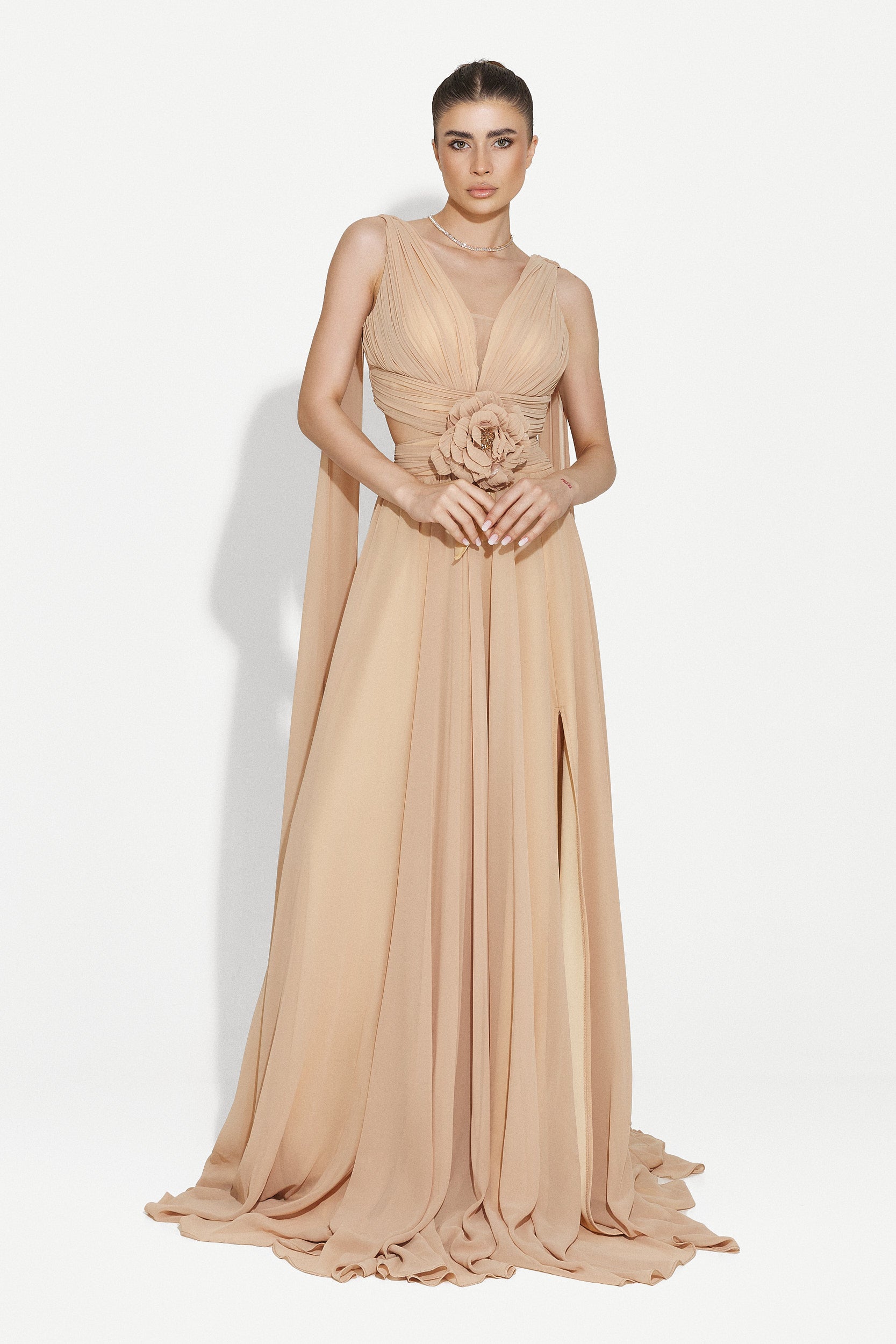 Beige long dress for women Ruba Bogas