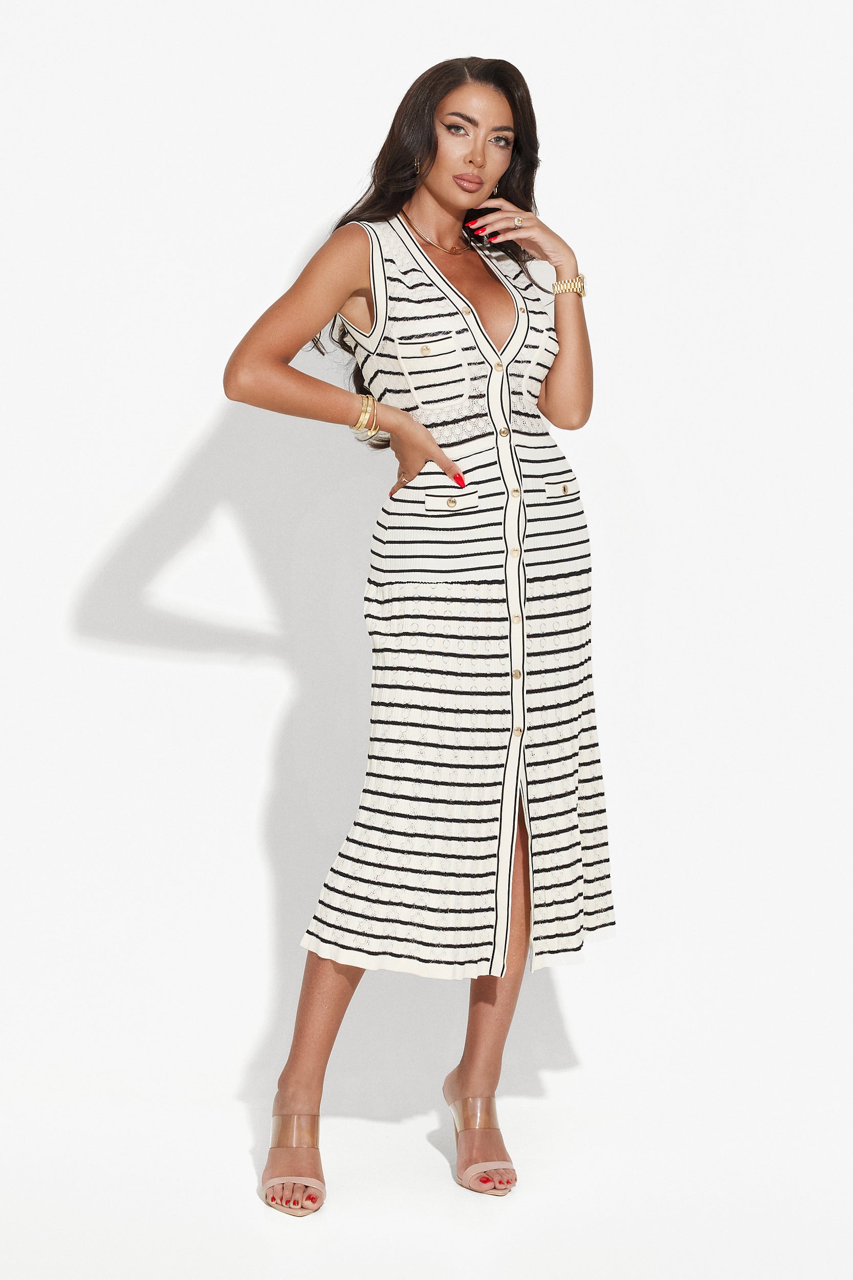 Rochie dama lunga bej Tadia Bogas