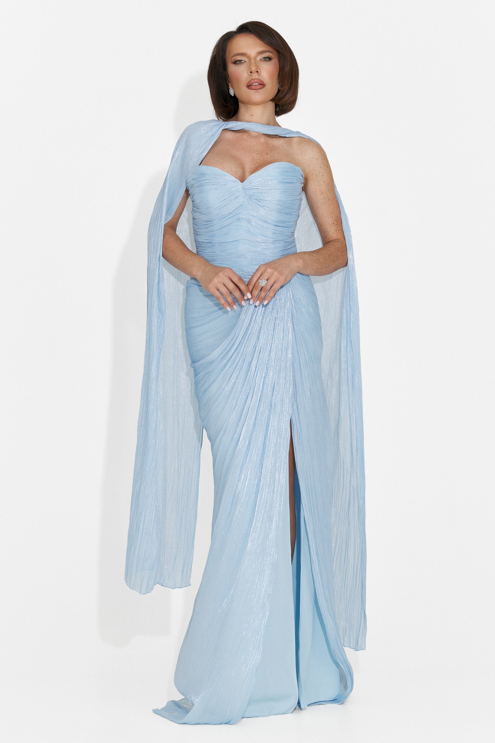 Rochie dama lunga bleu Greta Bogas