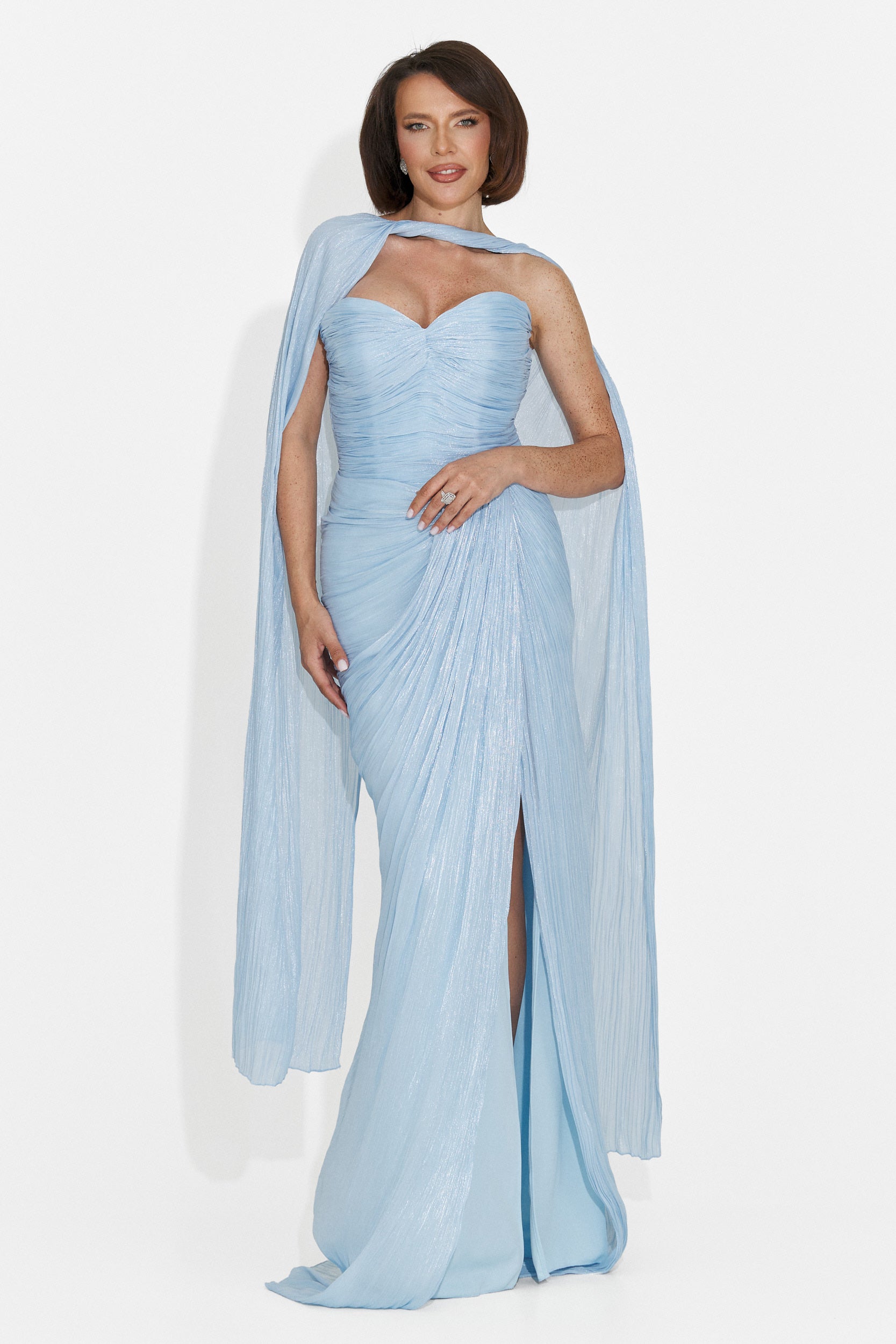 Rochie dama lunga bleu Greta Bogas