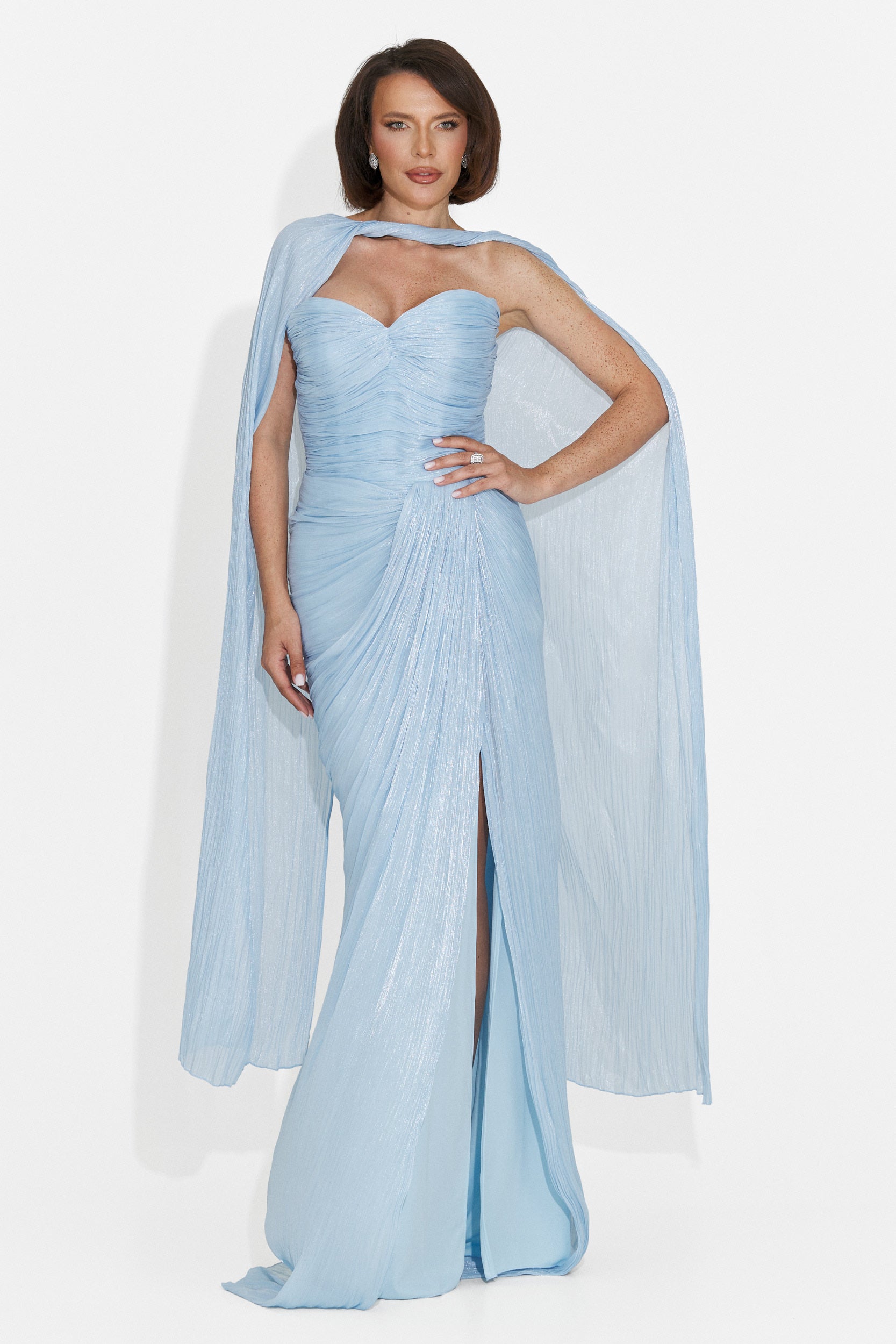 Rochie dama lunga bleu Greta Bogas