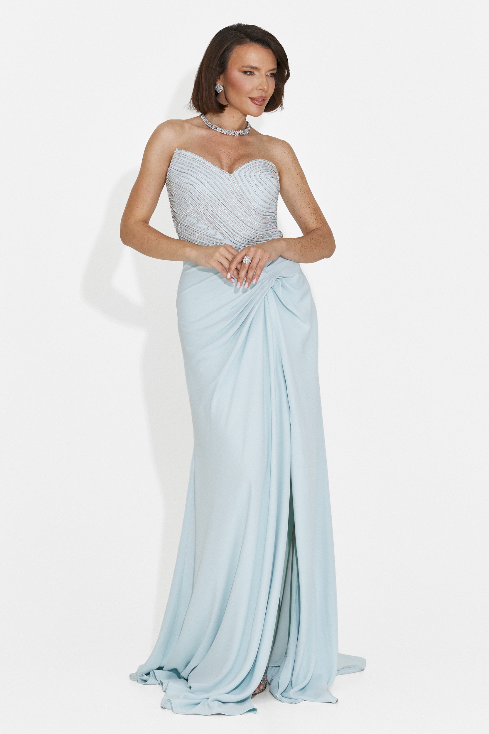Rochie dama lunga bleu Jonay Bogas