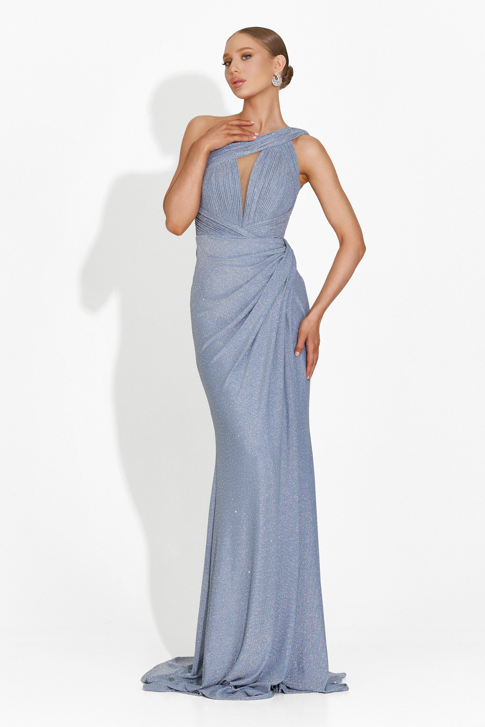 Rochie dama lunga bleu Maegan Bogas
