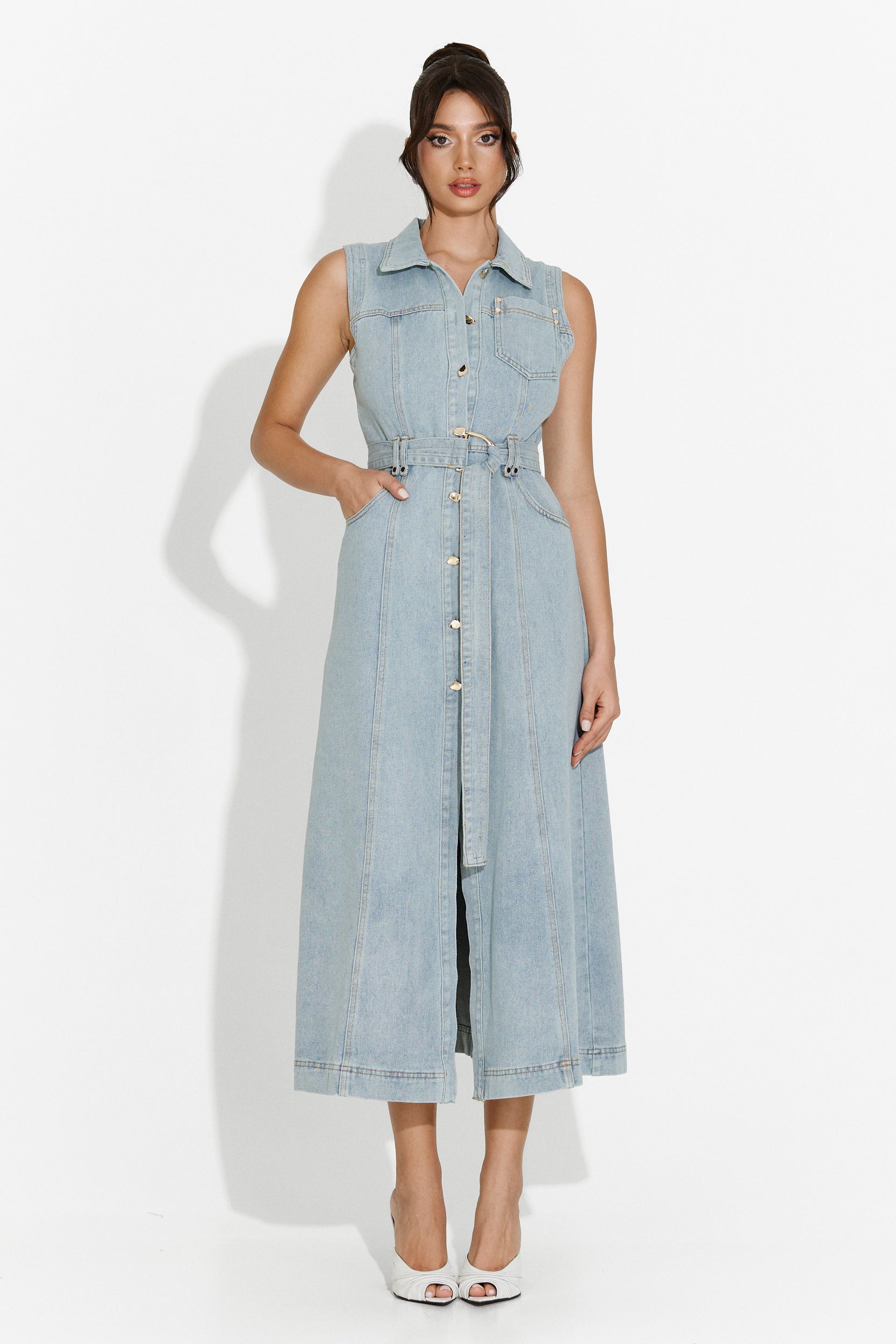 Rochie dama lunga bleu Malynda Bogas